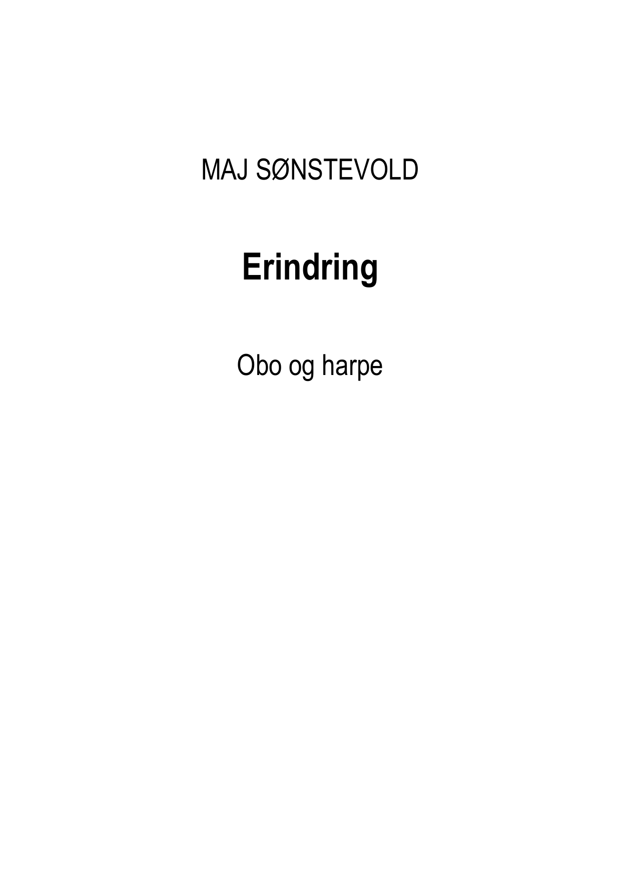 Erindring for oboe og harpe