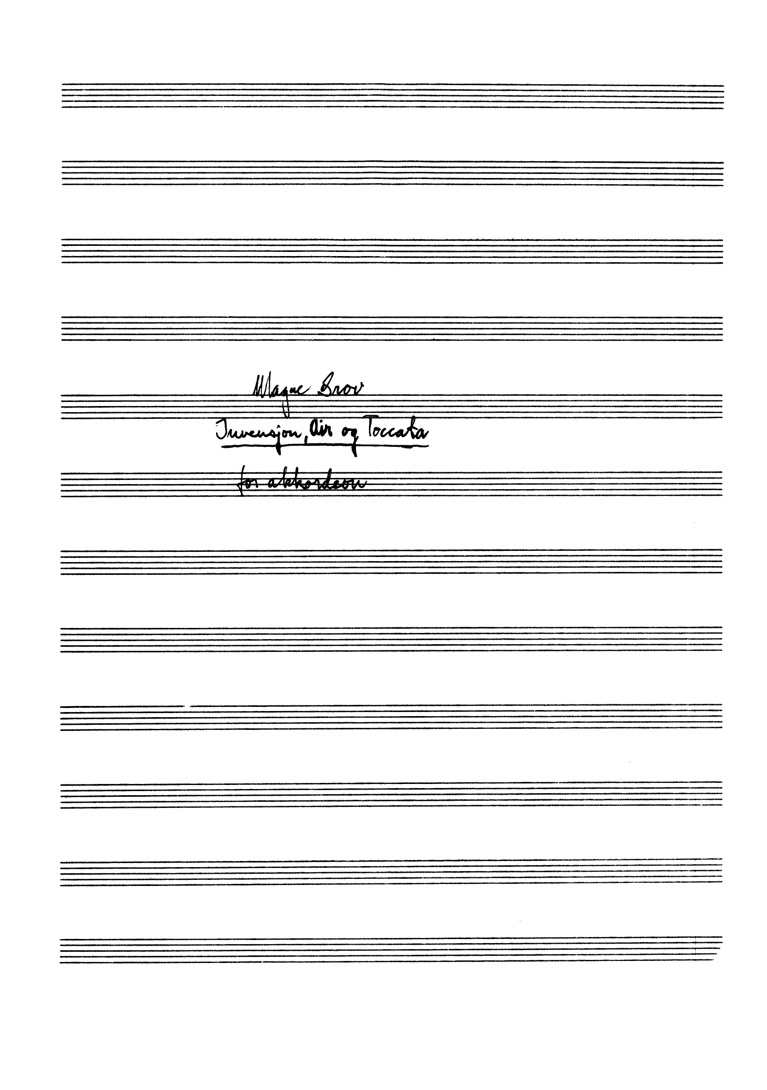 Invensjon, Air og Toccata for akkordeon