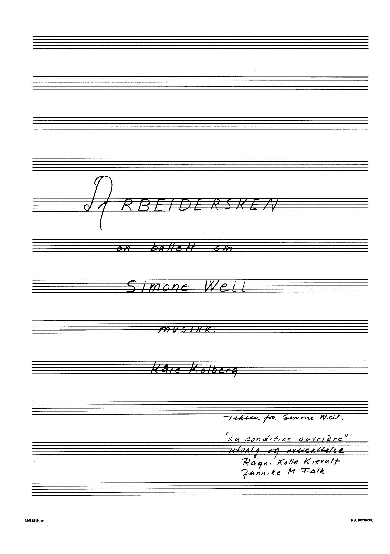 Arbeidersken - En ballett om Simone Weil