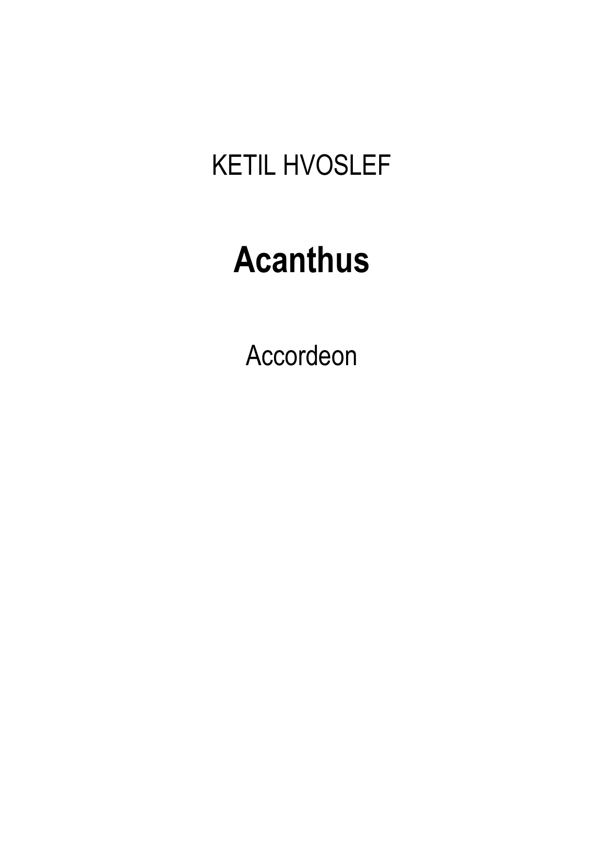Acanthus for accordeon solo
