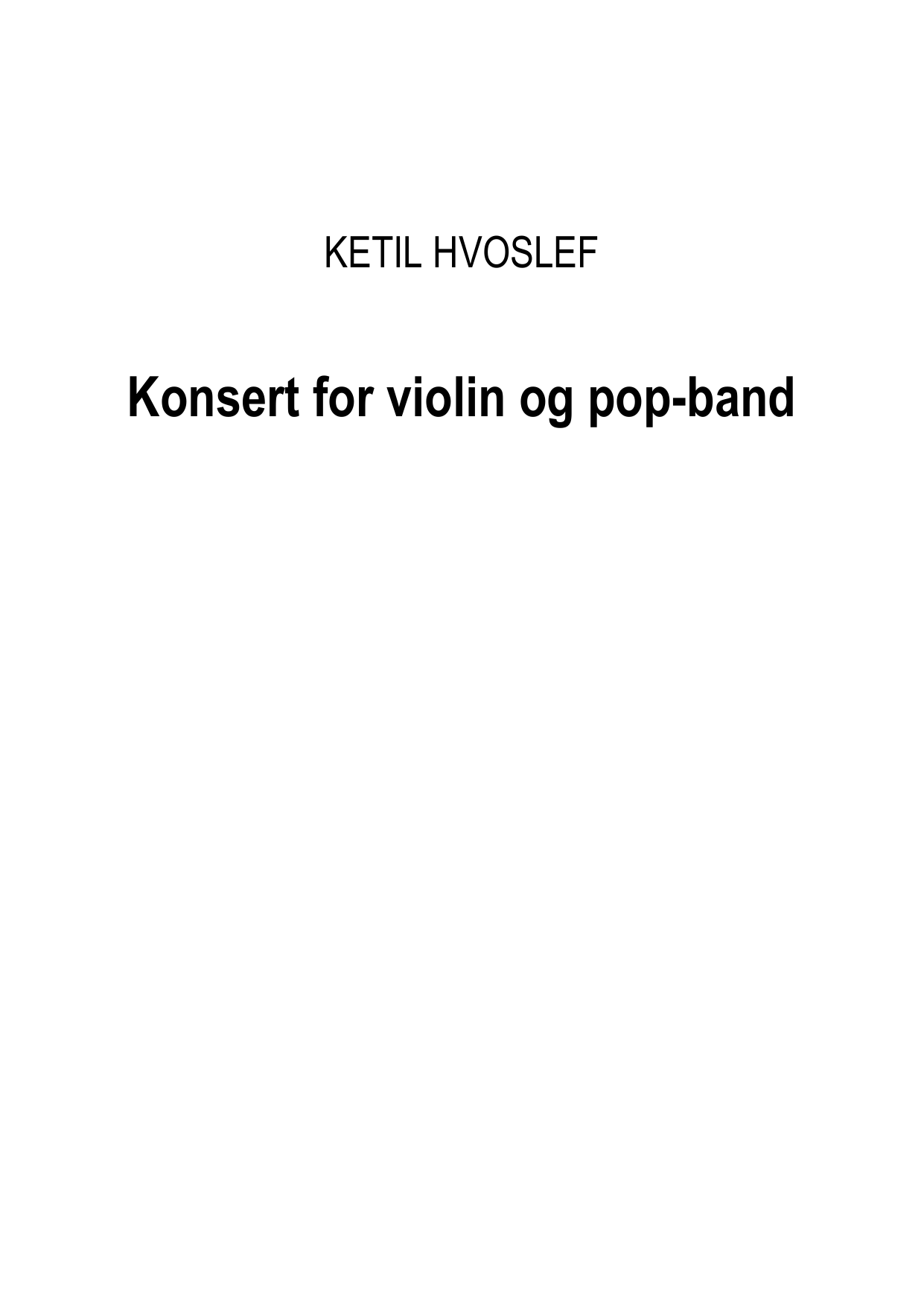 Concerto for Violin and Pop Band