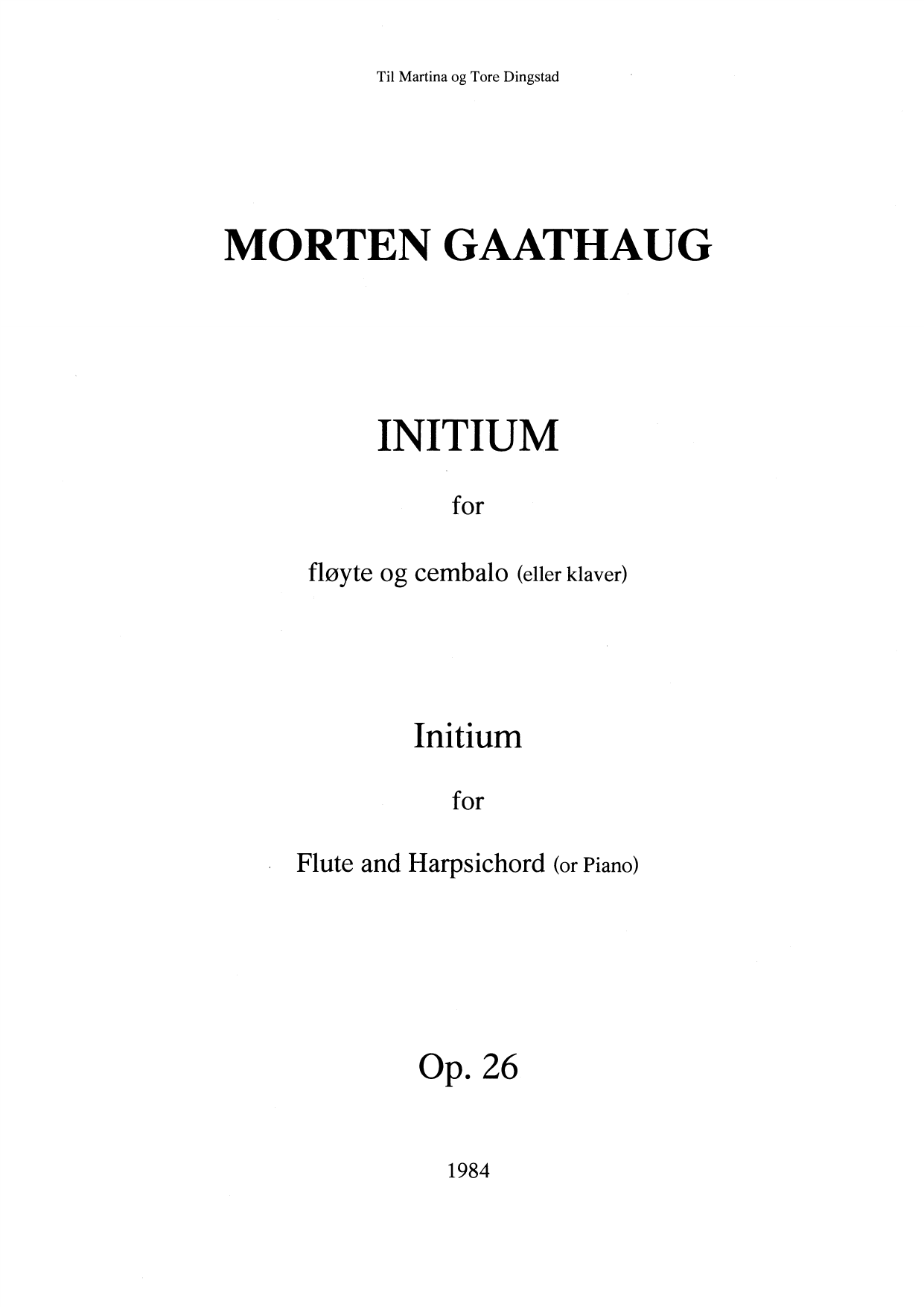 Initium for fløyte og cembalo, op. 26