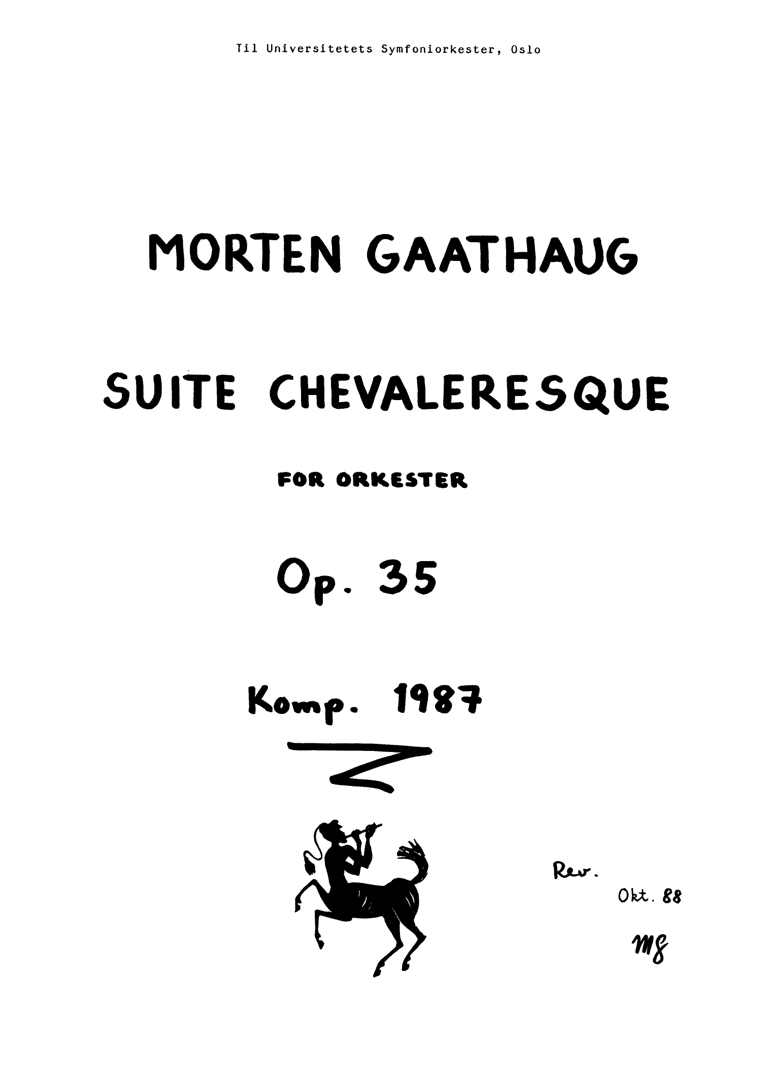 Suite chevaleresque for orkester, op. 35