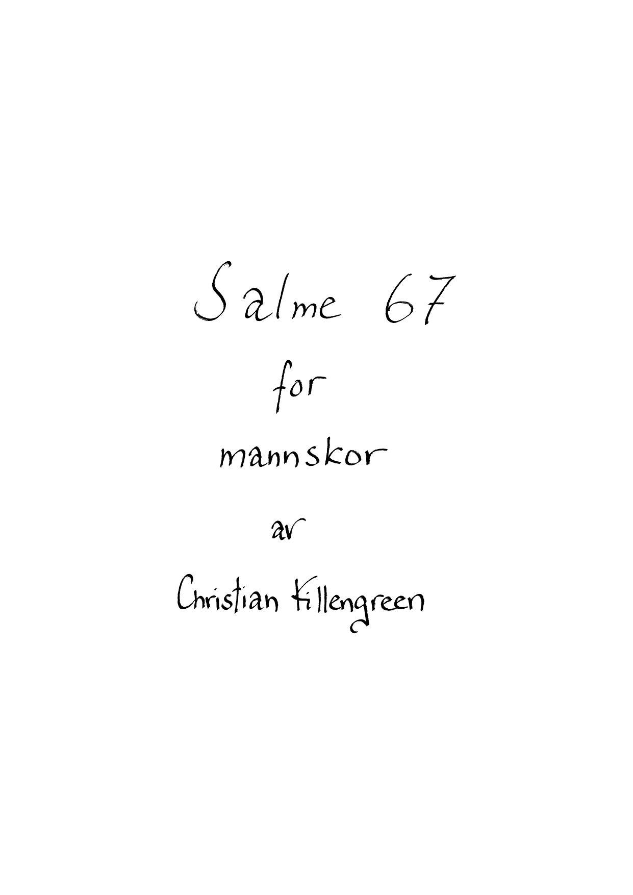 Salme 67 for mannskor