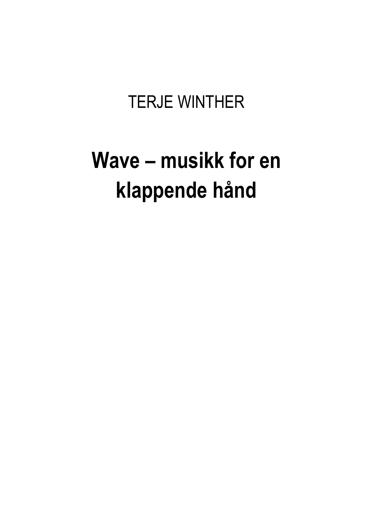 Wave - Musikk for en klappende hånd