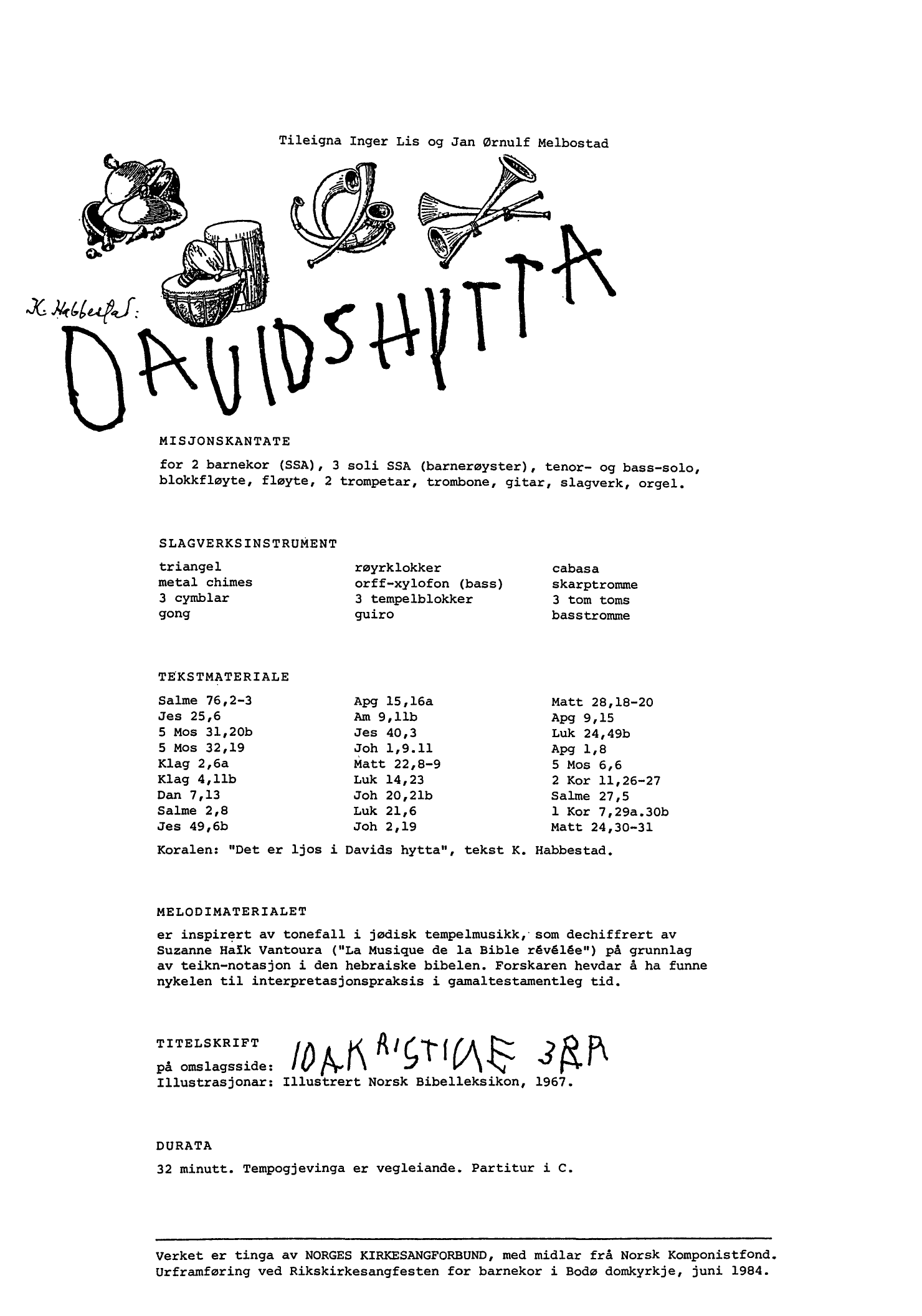 Davidshytta - Liturgisk drama - misjonskantate, op. 10 - Image 2