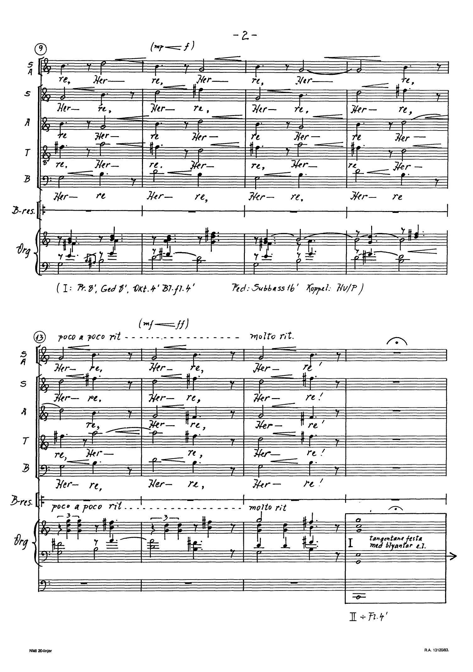 Eya, die ista - Variasjonar over eit harmonisk tema for kor(SATB), barnekor(SA), tenor-solo, bass-resitasjon og orgel, op. 16 - Bilde 6
