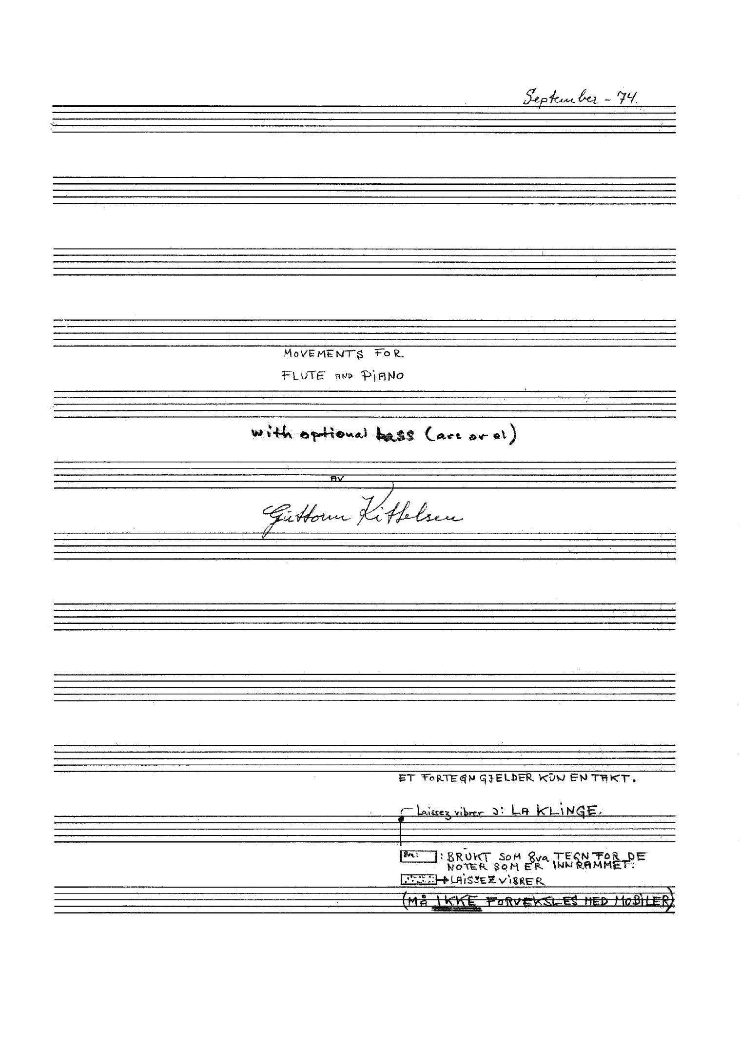 Movements for Flute and Piano