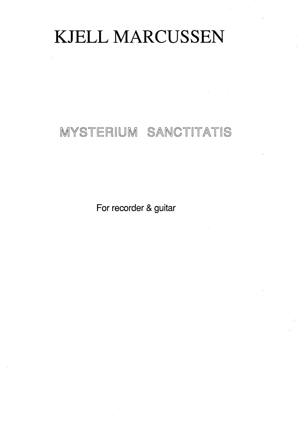 Mysterium Sanctitatis for Recorder & Guitar