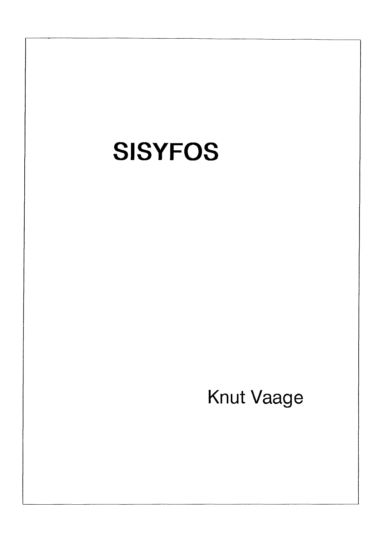 Sisyfos - For String Quartet, Piano and Percussion
