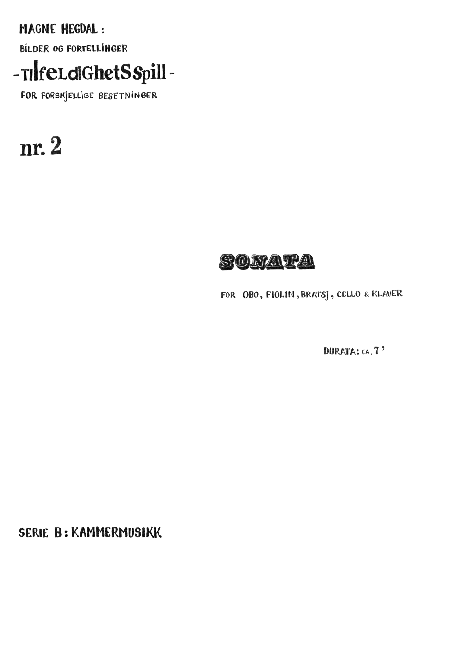 Sonata for Oboe, Violin, Viola, Cello and Piano