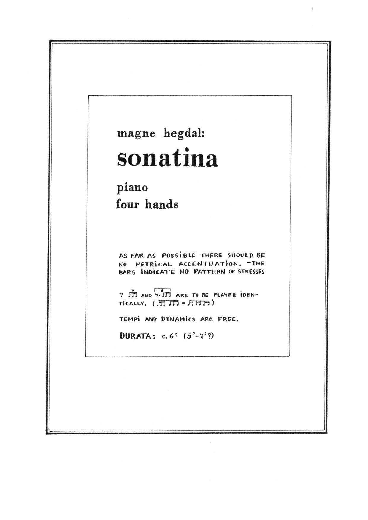 Sonatina - Piano four Hands