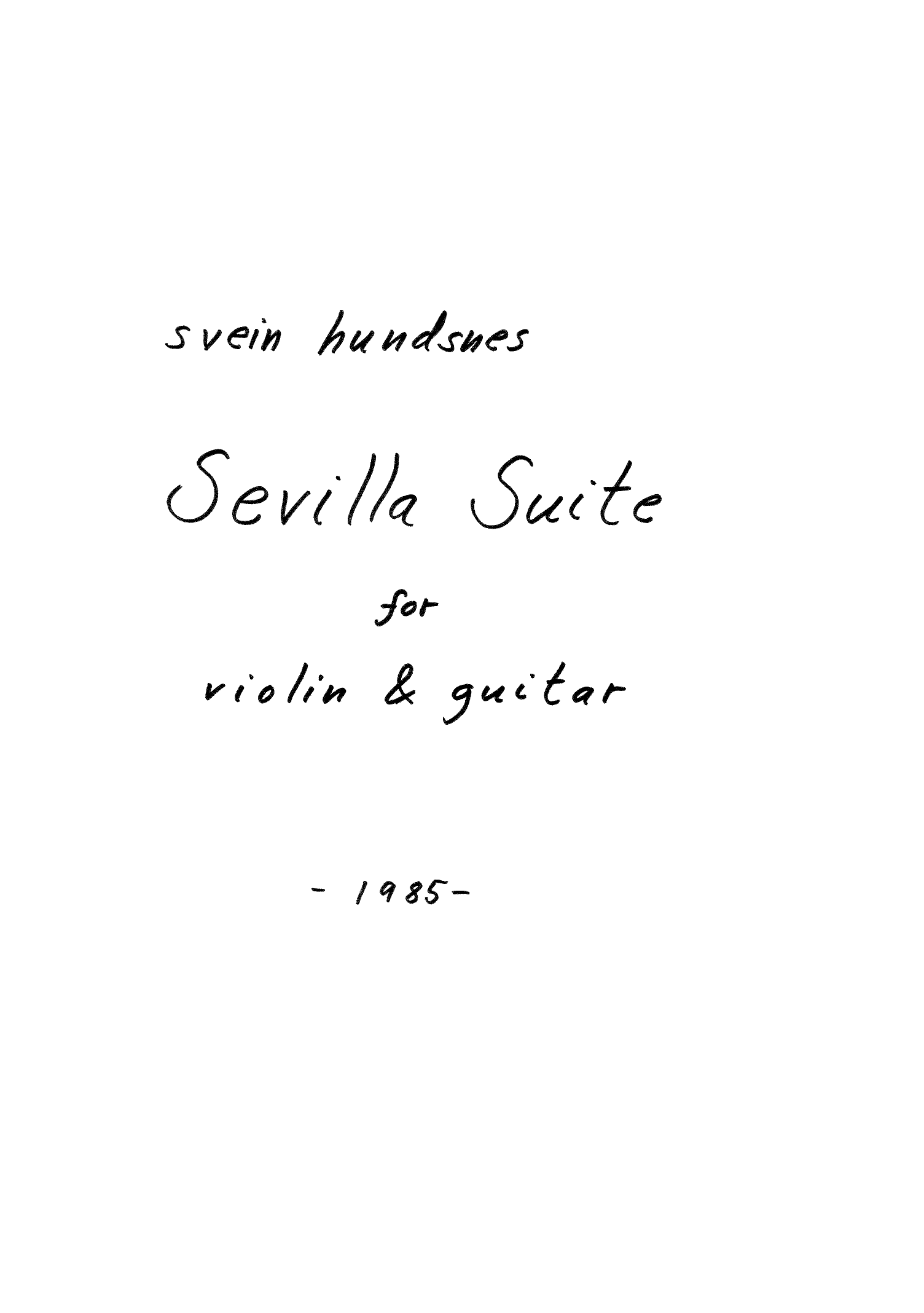 Sevilla Suite for Violin & Guitar