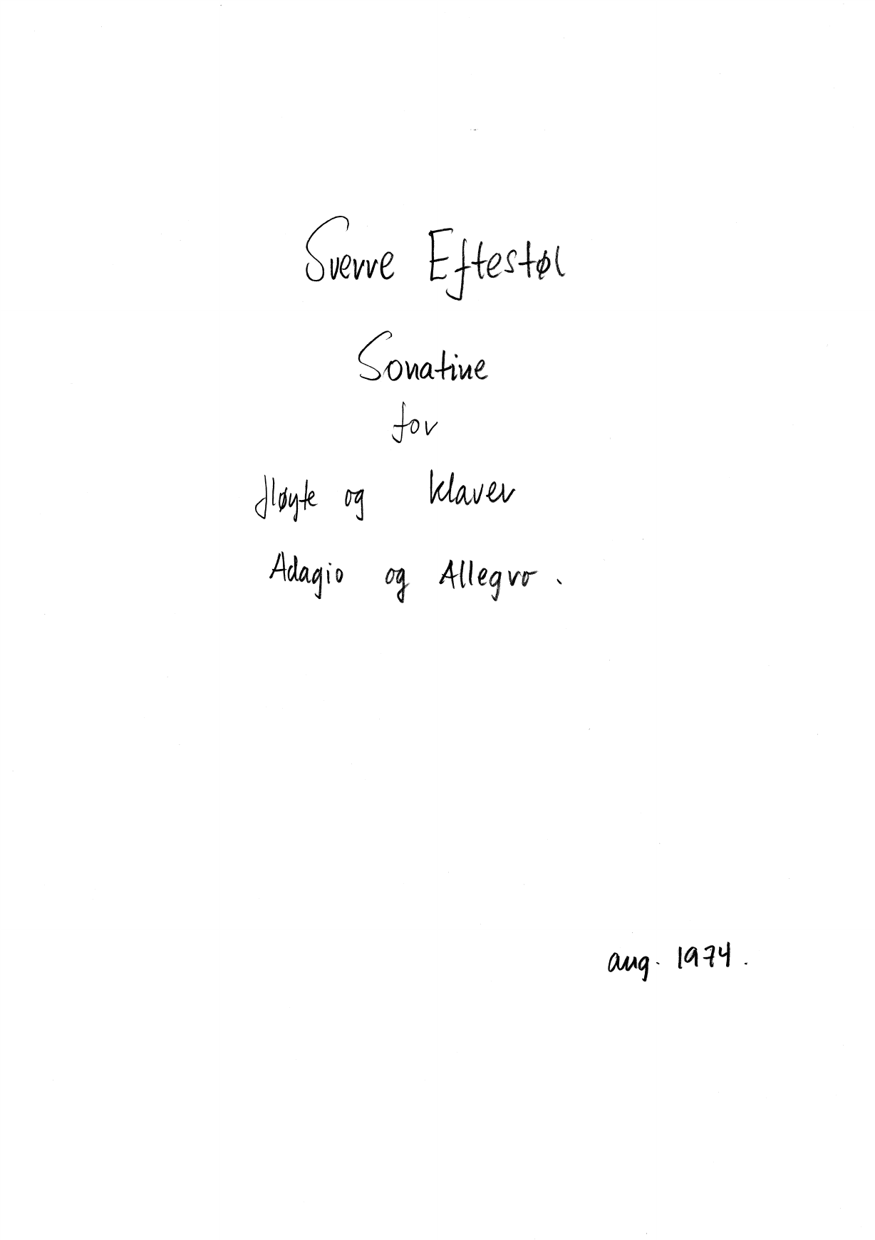 Sonatine for fløyte og klaver - Adagio og Allegro