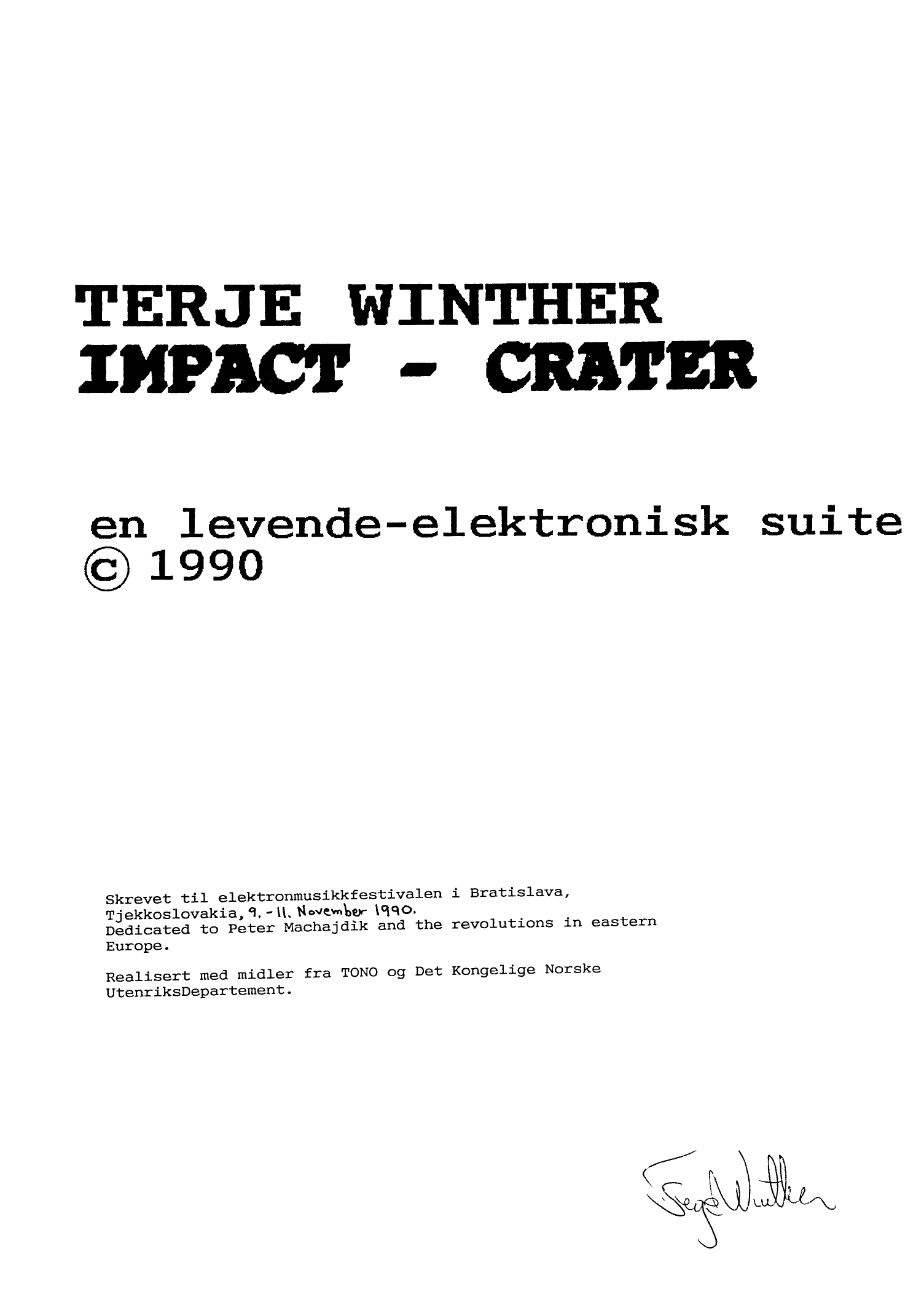 Impact - Crater - En levende-elektronisk suite