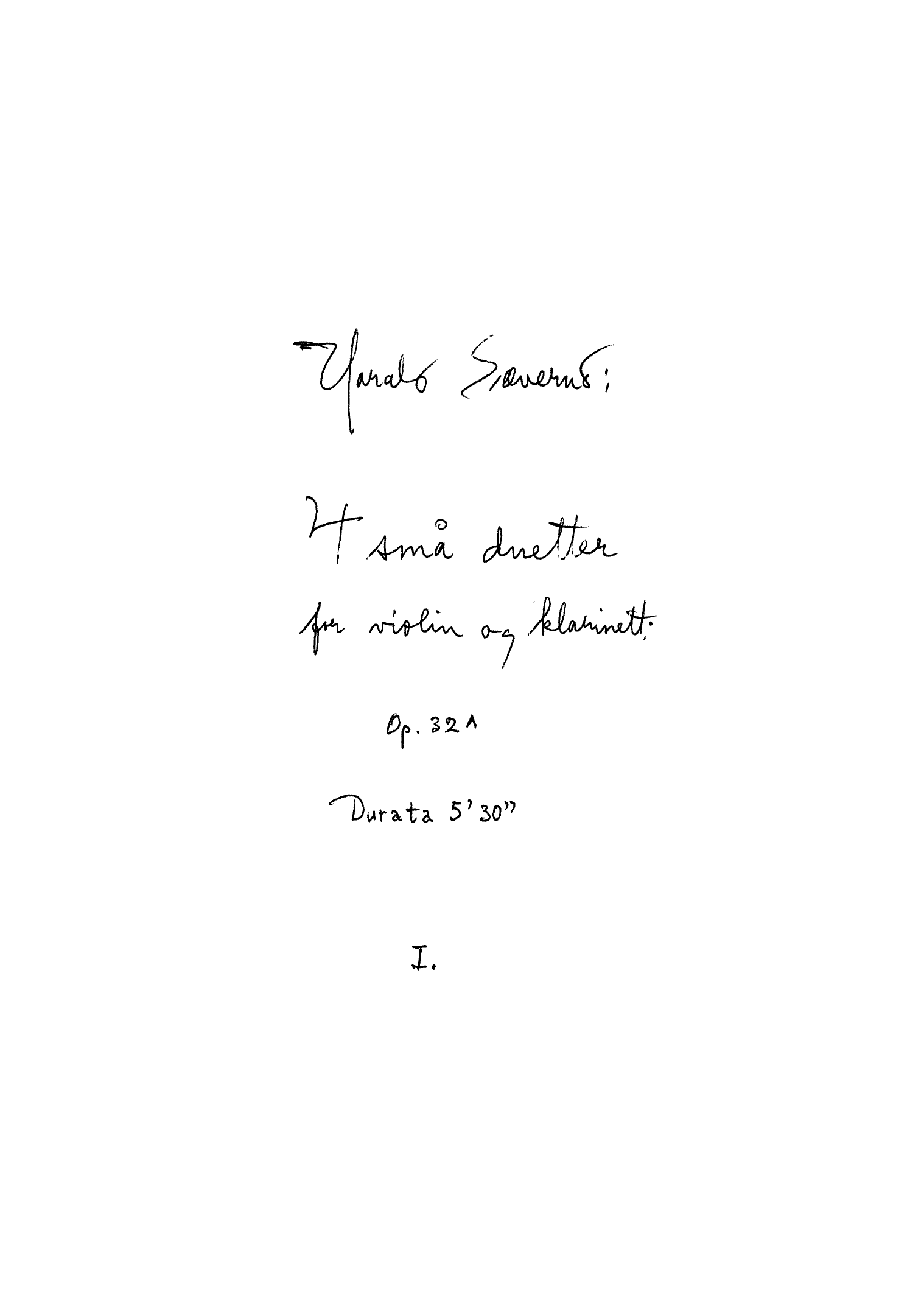 Four Small Duets for Violine and Clarinet, op. 32 A