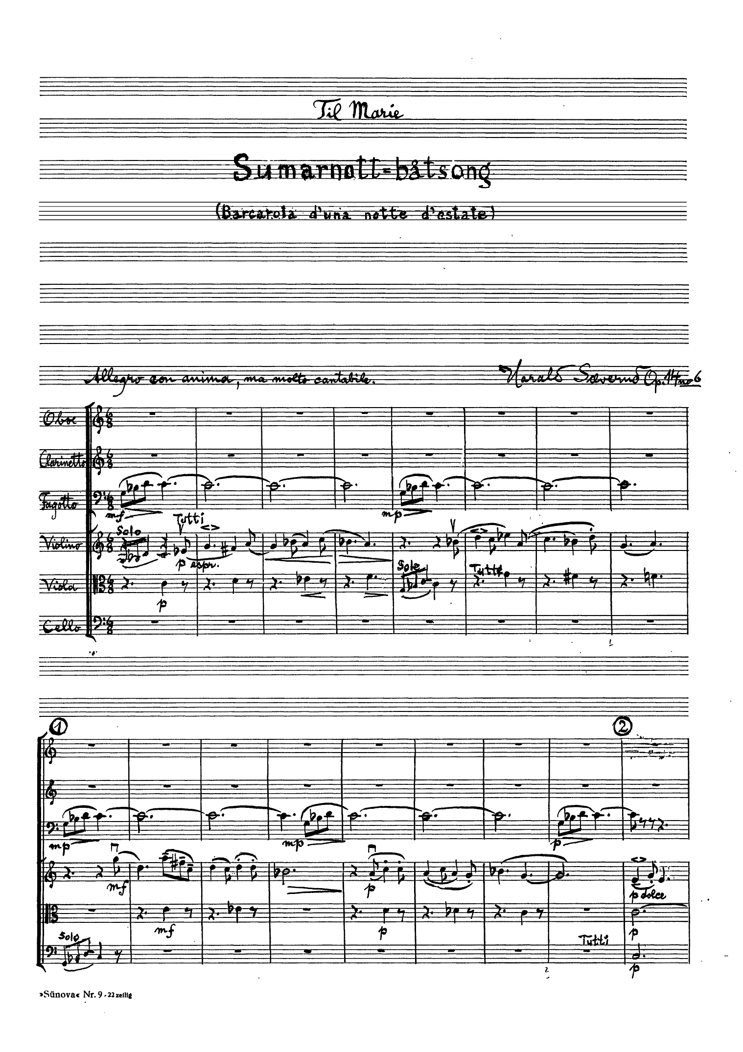Barcarola d'una notte d'estate, op. 14 No 6