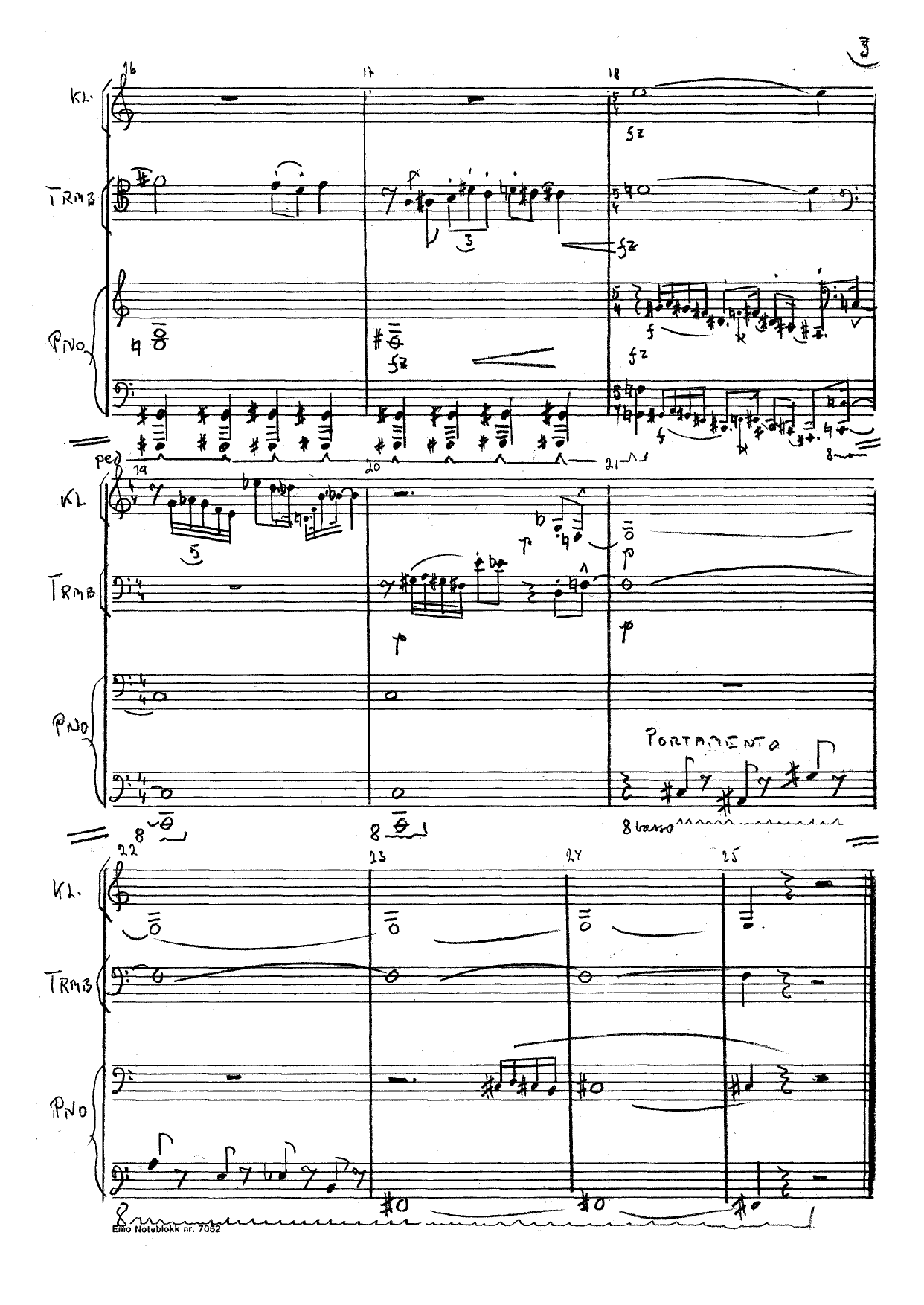 Prelude and Fugue for Bb Clarinet, Tenor Trombone and Piano - Image 5