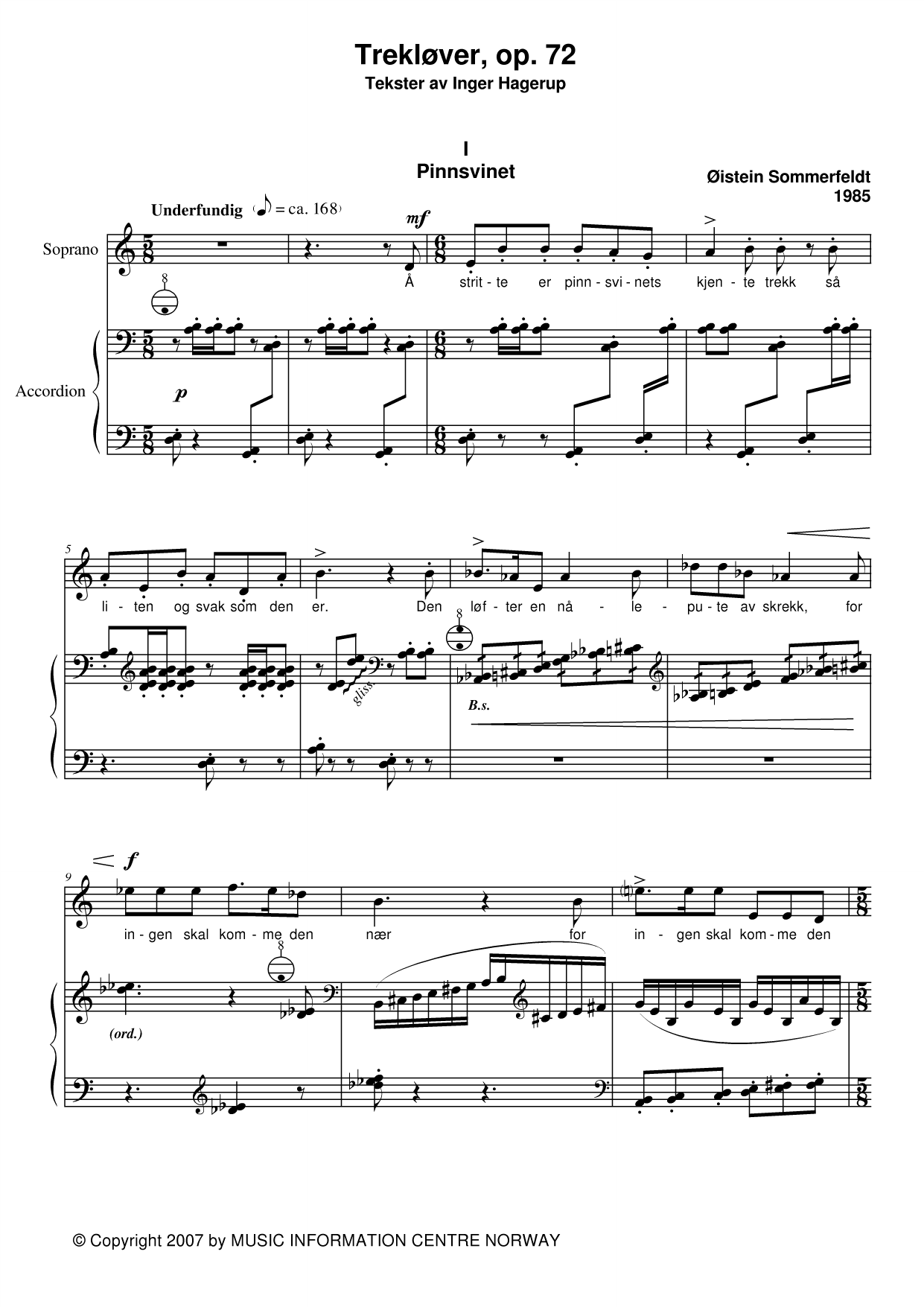 Trekløver - For sopran og akkordeon, op. 72 - Bilde 4