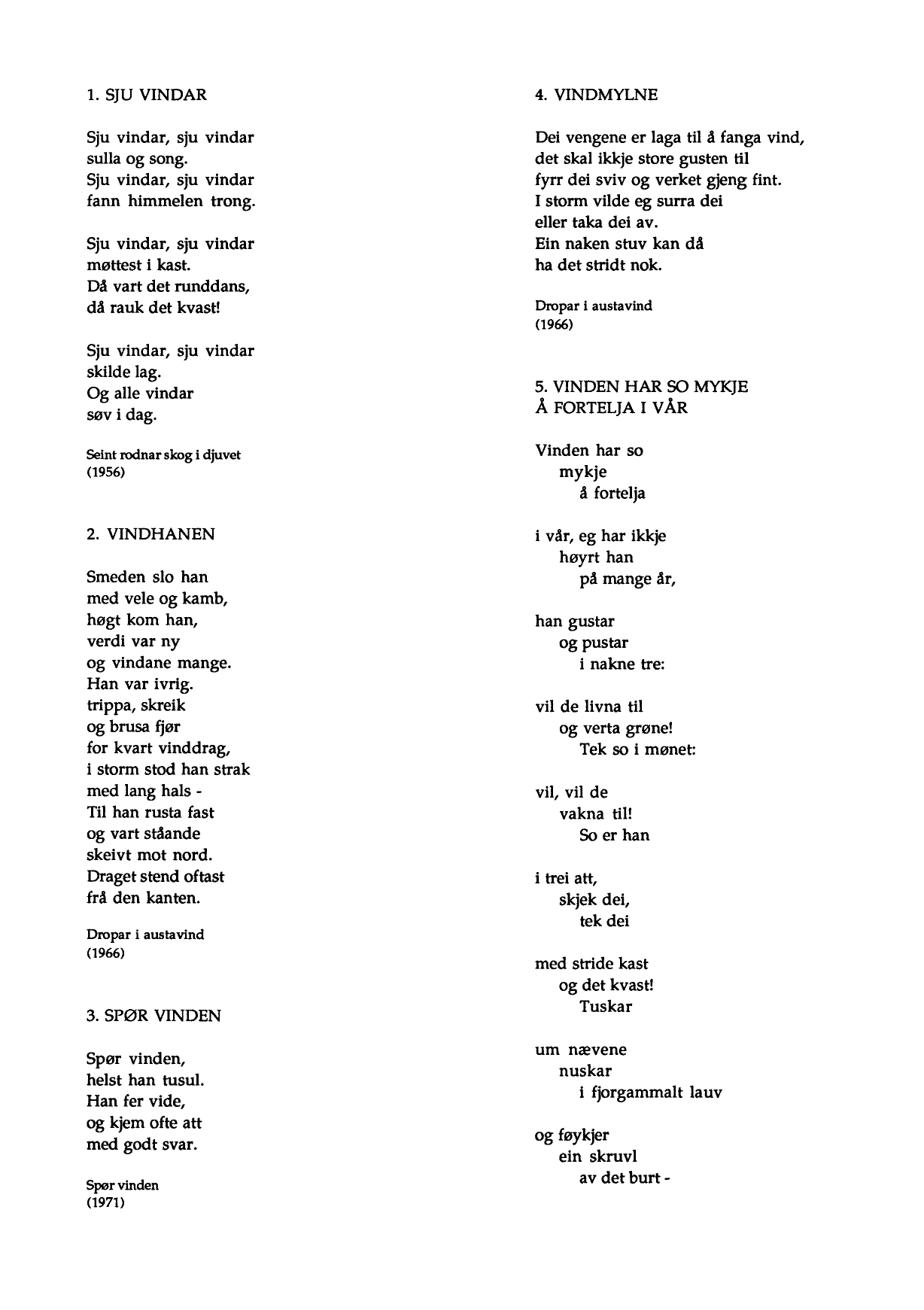 Sju vindar, op. 27 - 7 damekorsongar (SSAA) til dikt av Olav H. Hauge - Bilde 4