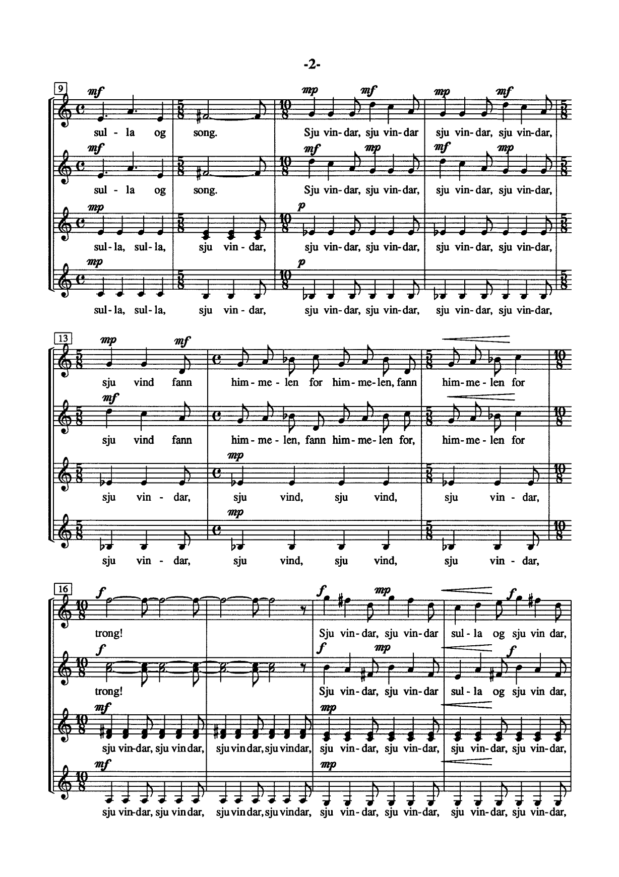 Sju vindar, op. 27 - 7 damekorsongar (SSAA) til dikt av Olav H. Hauge - Bilde 8