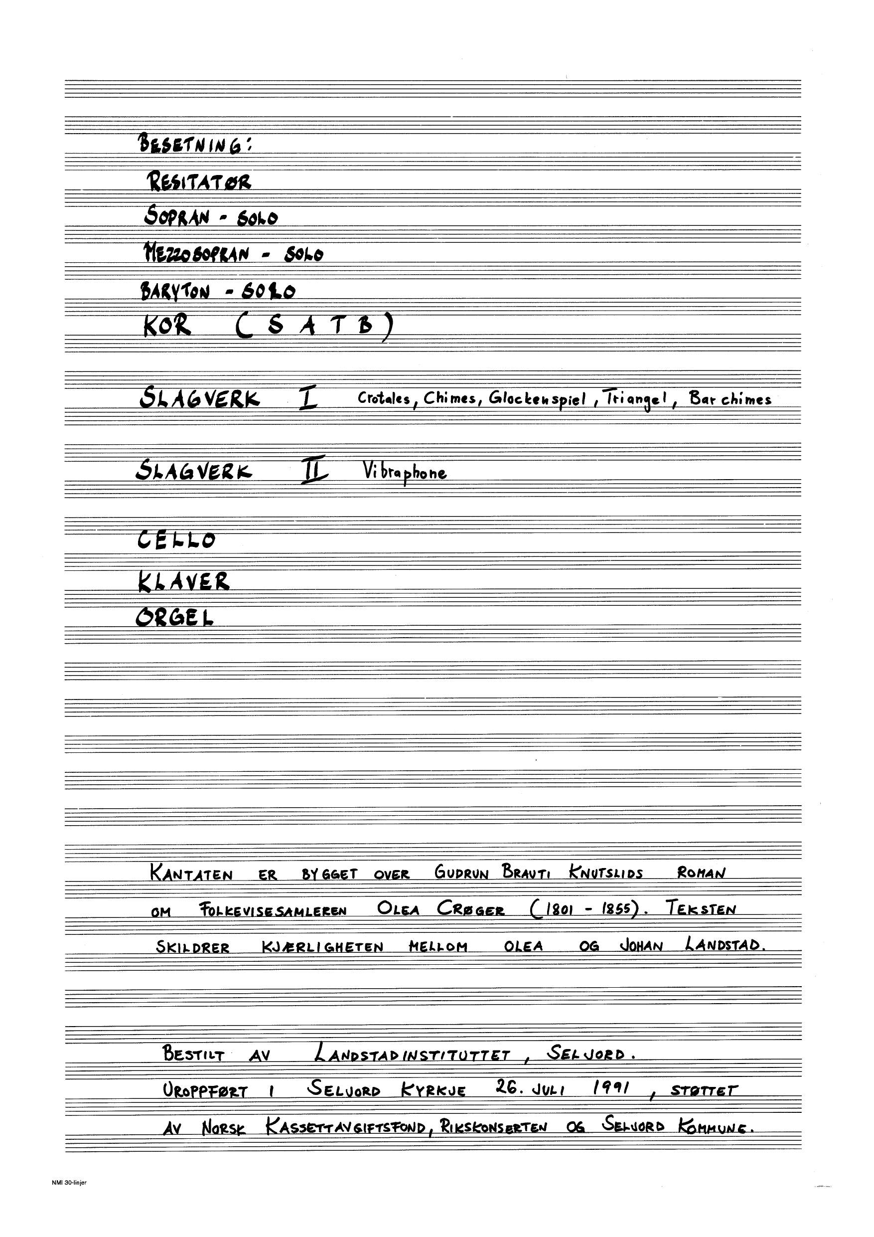 Ho som bar god frukt - Kantate for sopran, mezzosopran, baryton, resitasjon, kor & kammerensemble - Bilde 2