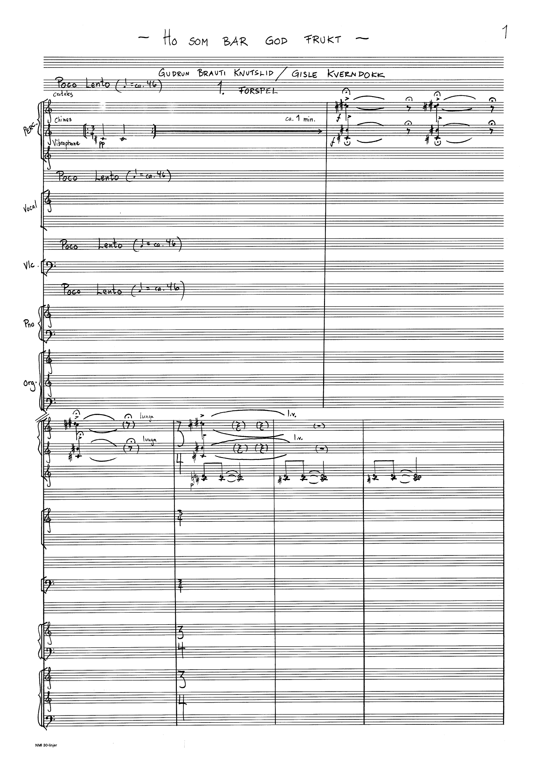 Ho som bar god frukt - Kantate for sopran, mezzosopran, baryton, resitasjon, kor & kammerensemble - Bilde 3