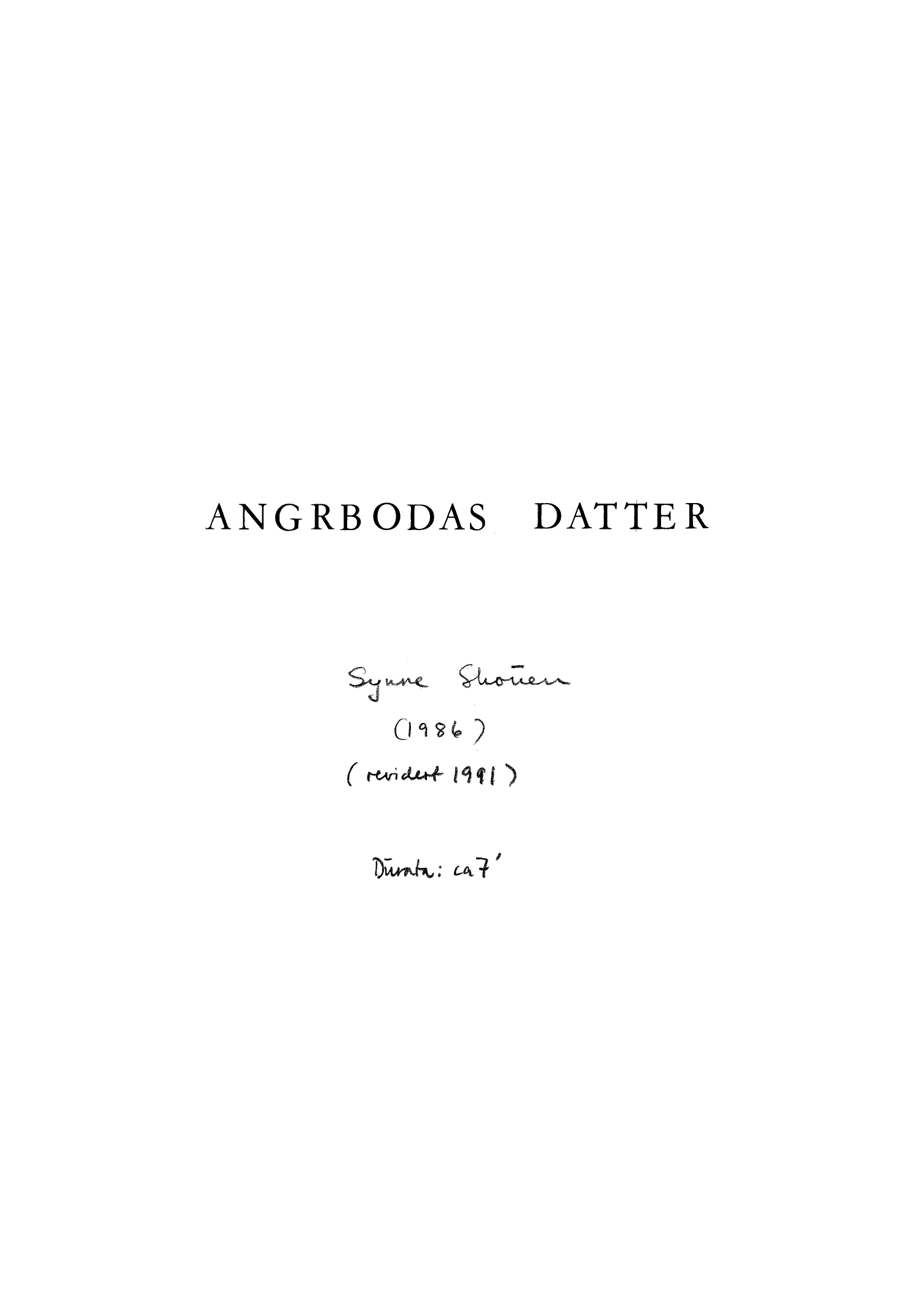 Angrboda's Daughter