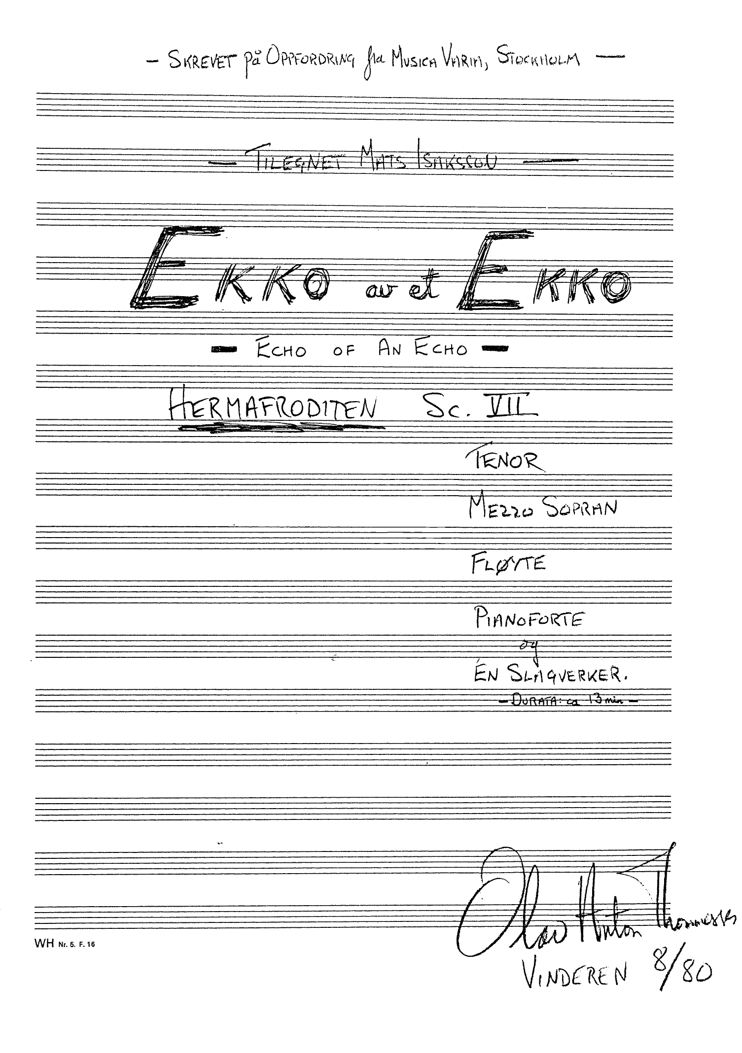 Ekko av et ekko - Hermafroditen, sc. VII