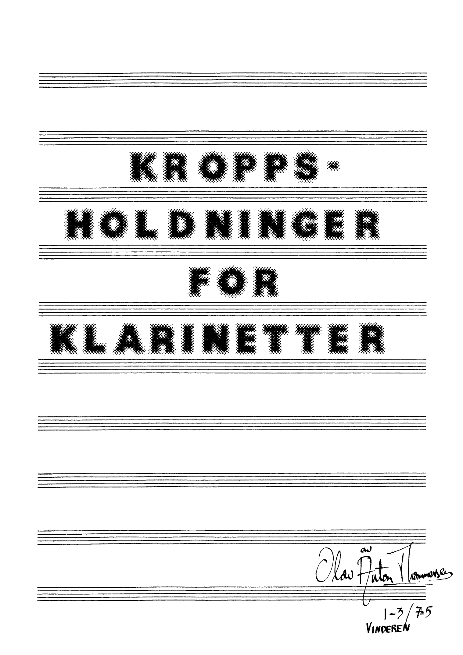 Kroppsholdninger for klarinetter