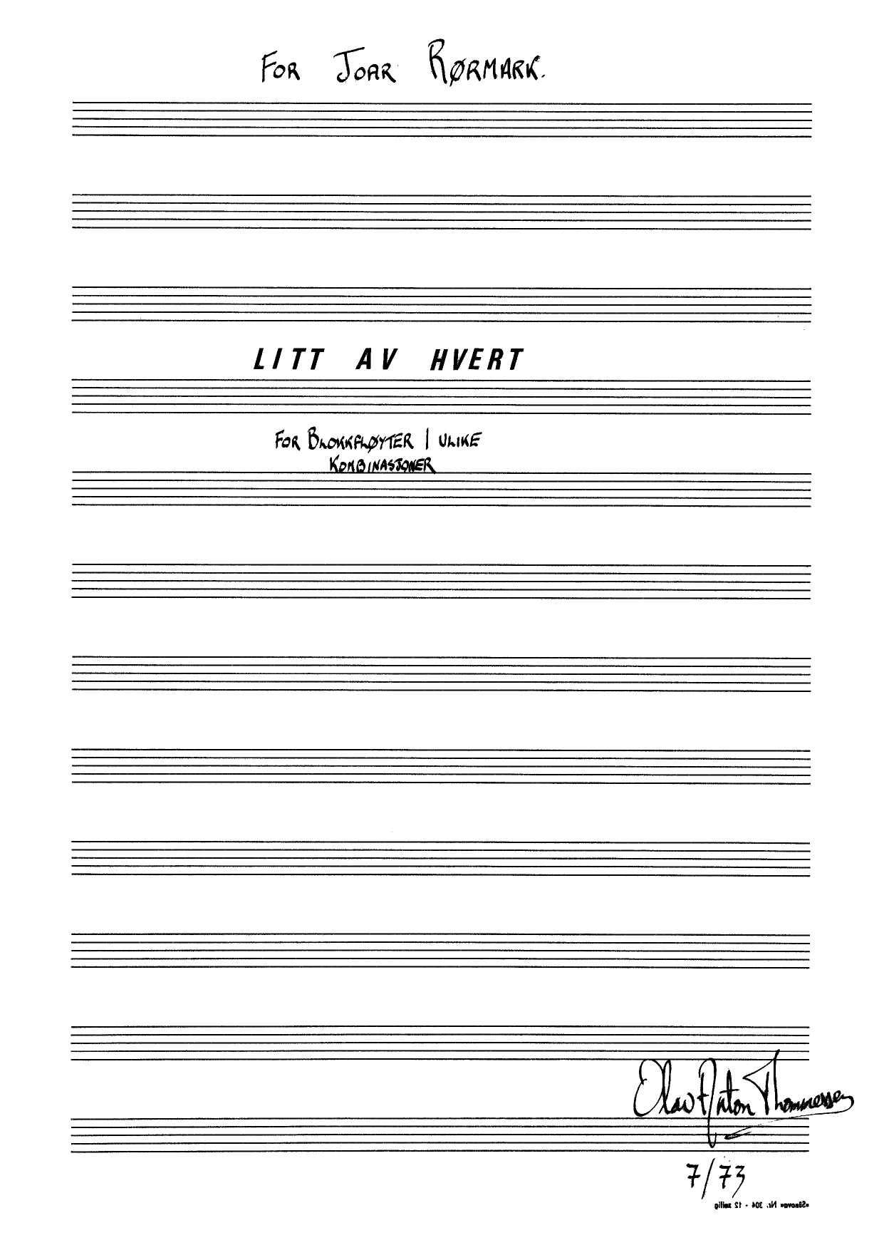 A Bit of Everything : Arrangements for Six Recorders, Op. 12