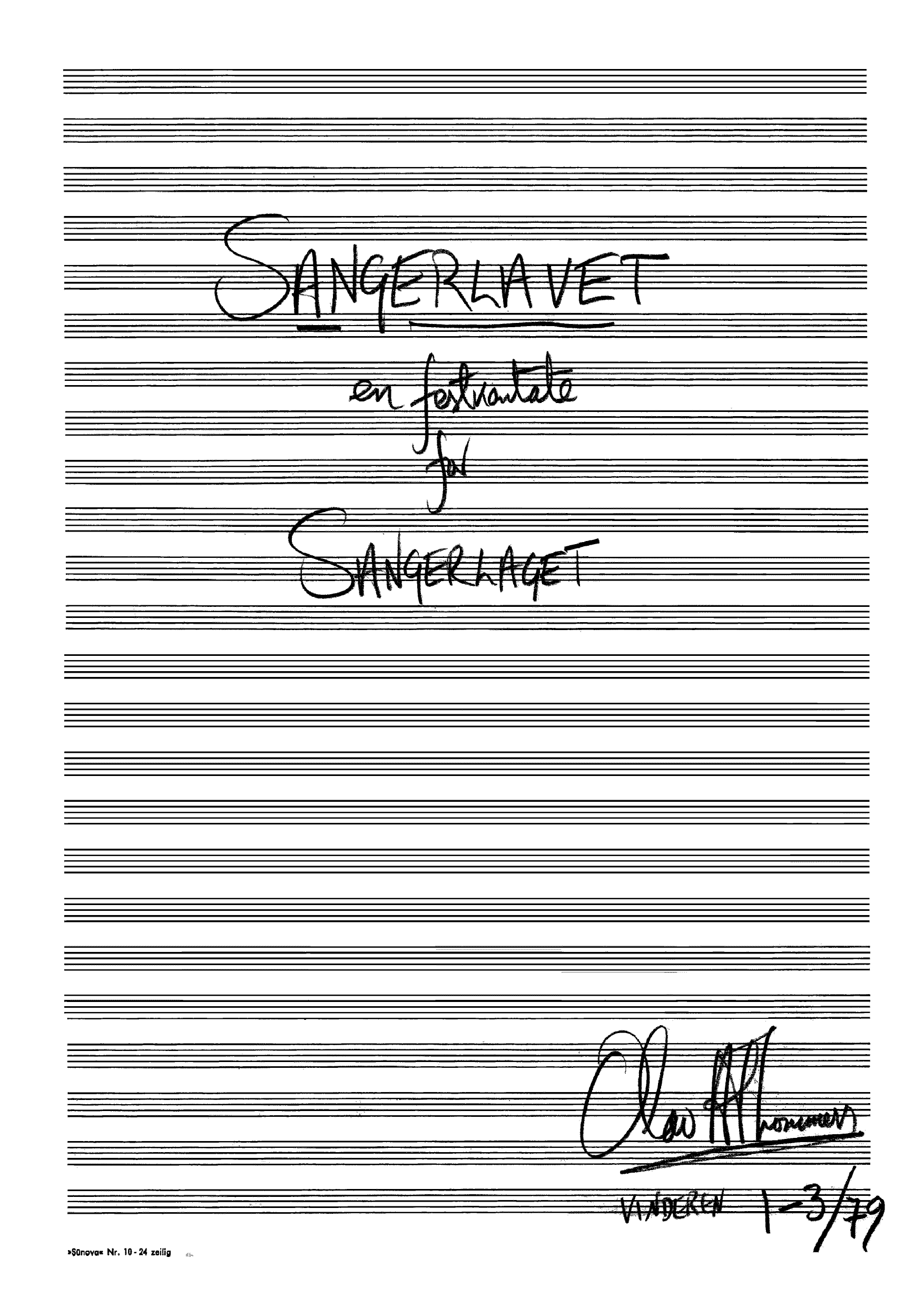 Sangerlavet - En festkantate for Sangerlaget