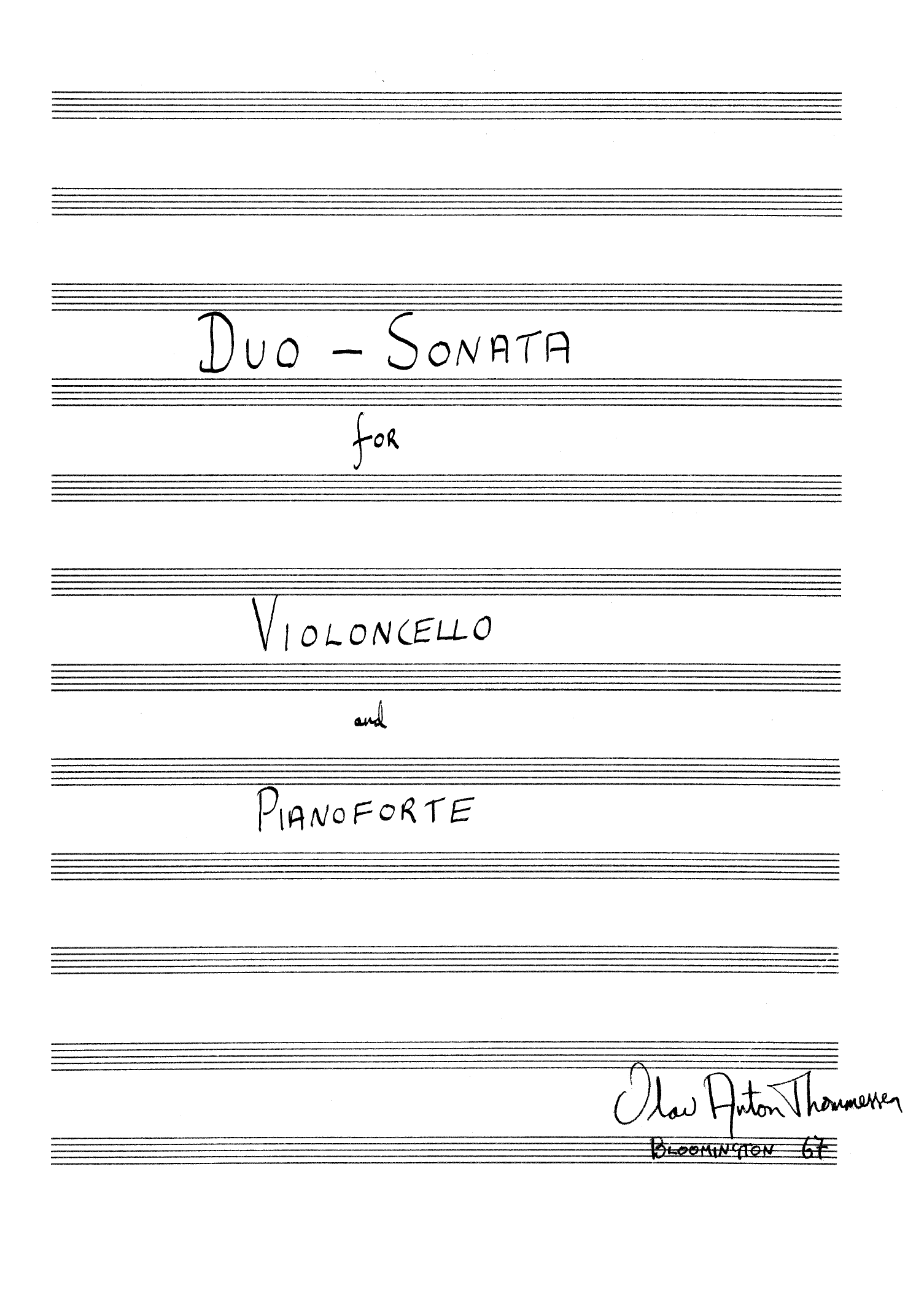 Duo-Sonata for Violoncello and Pianoforte