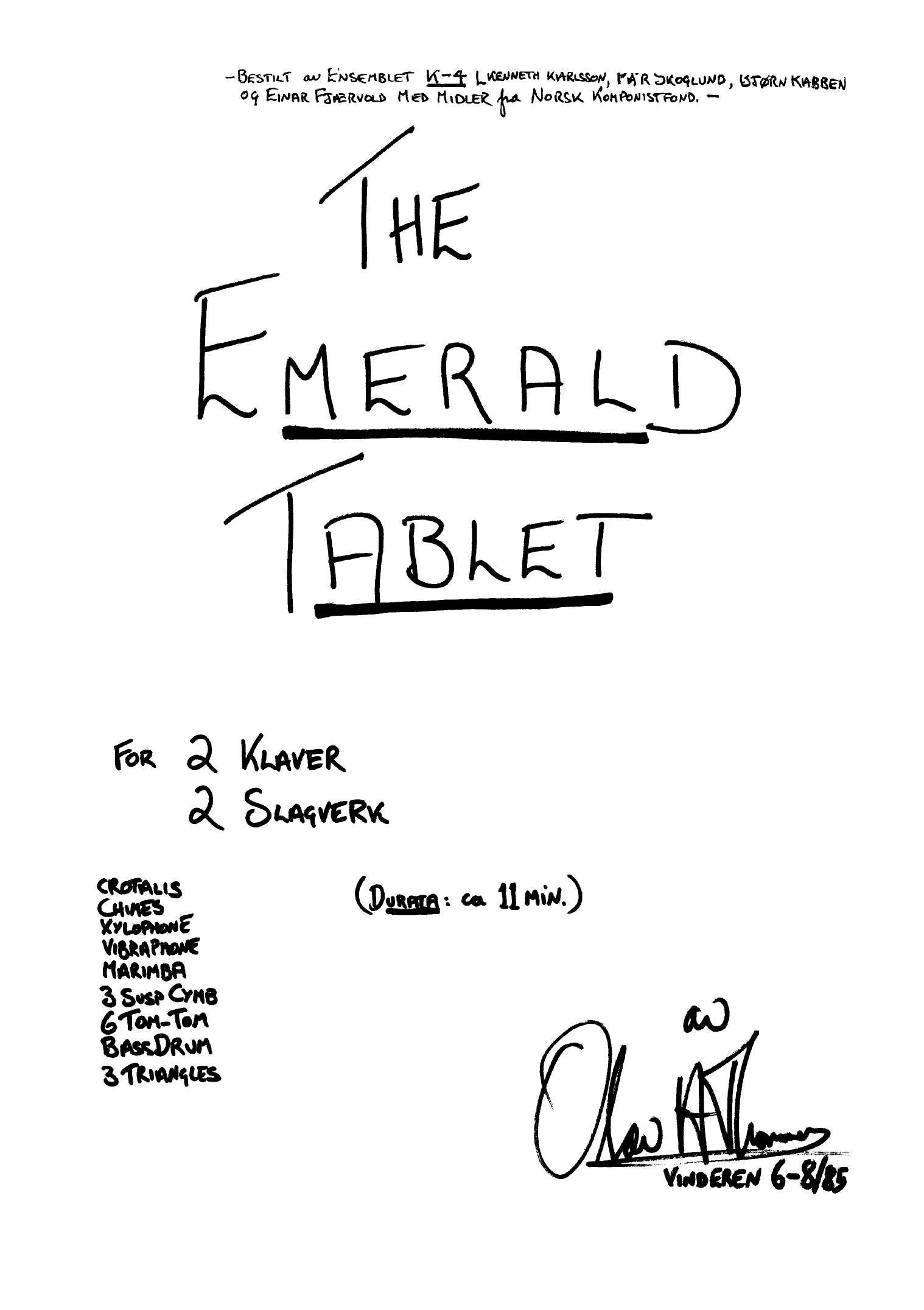 The Emerald Tablet