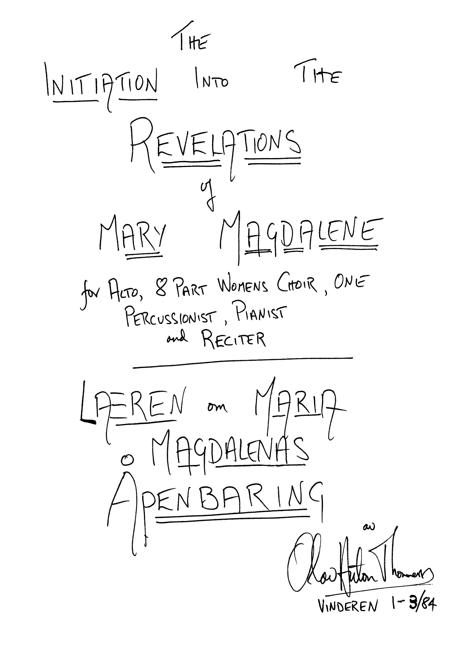 The Initiation into the Revelations of Mary Magdalene