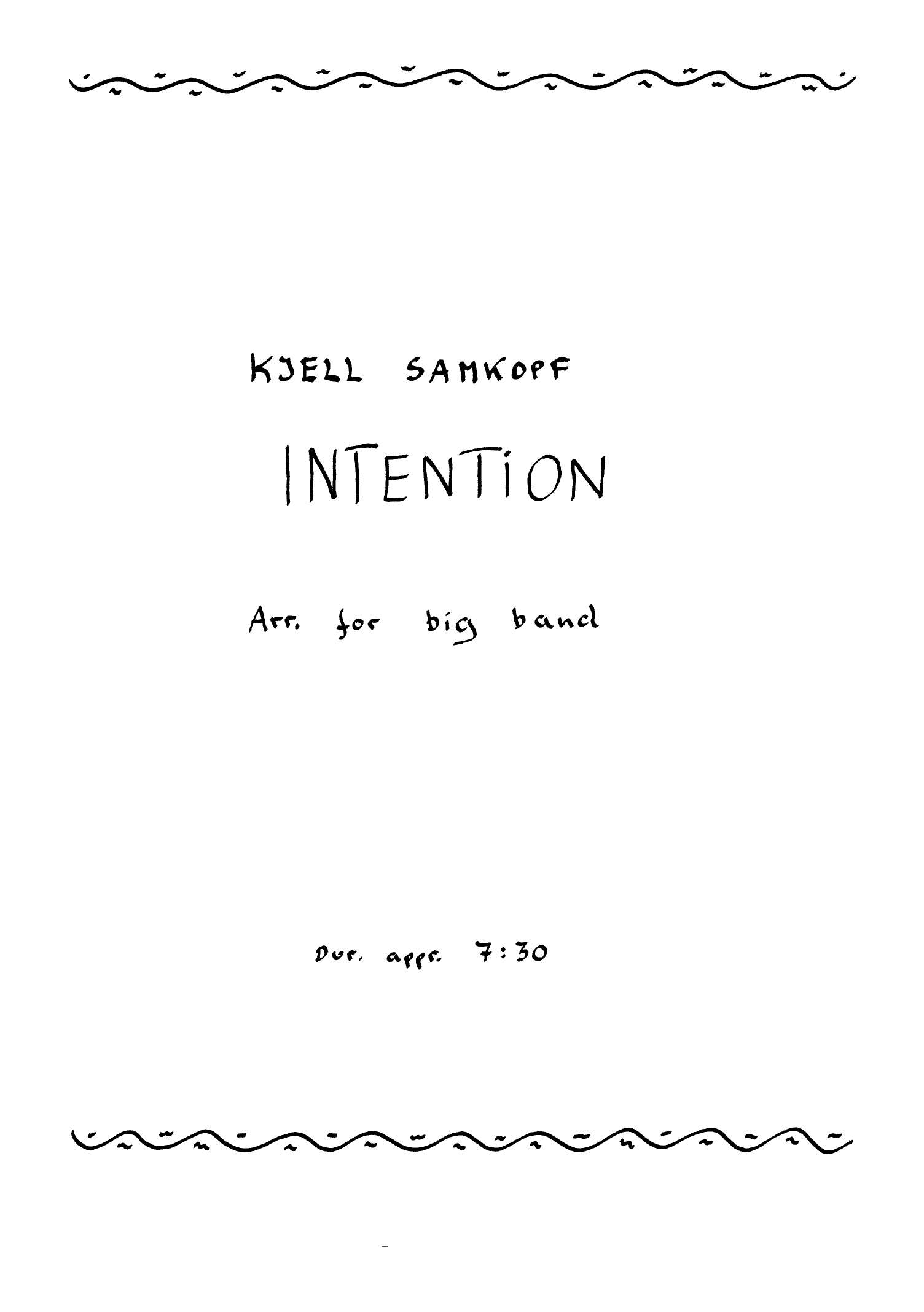 Intention - arrangert for big band