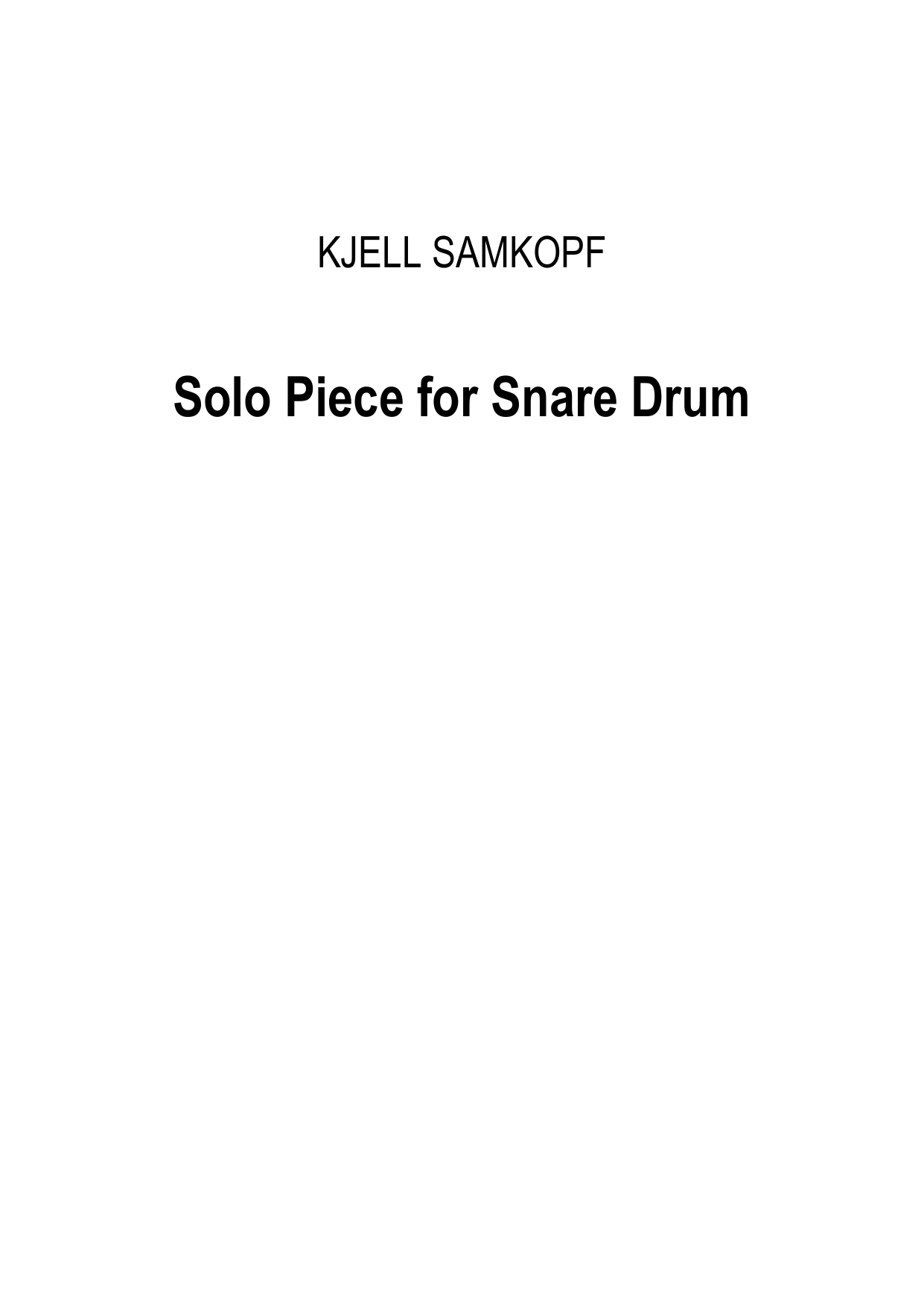 Solo Piece for Snare Drum