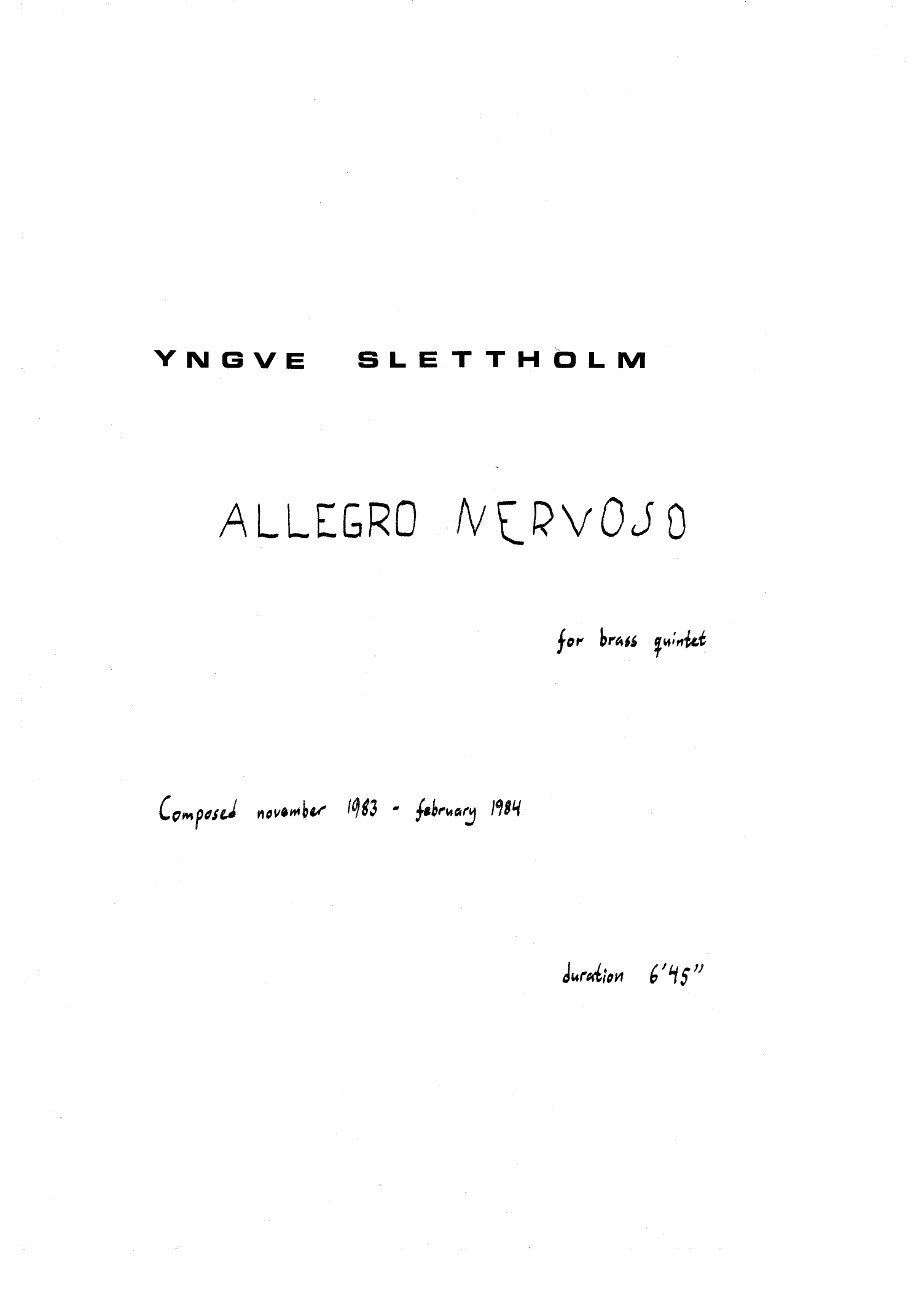 Allegro Nervoso