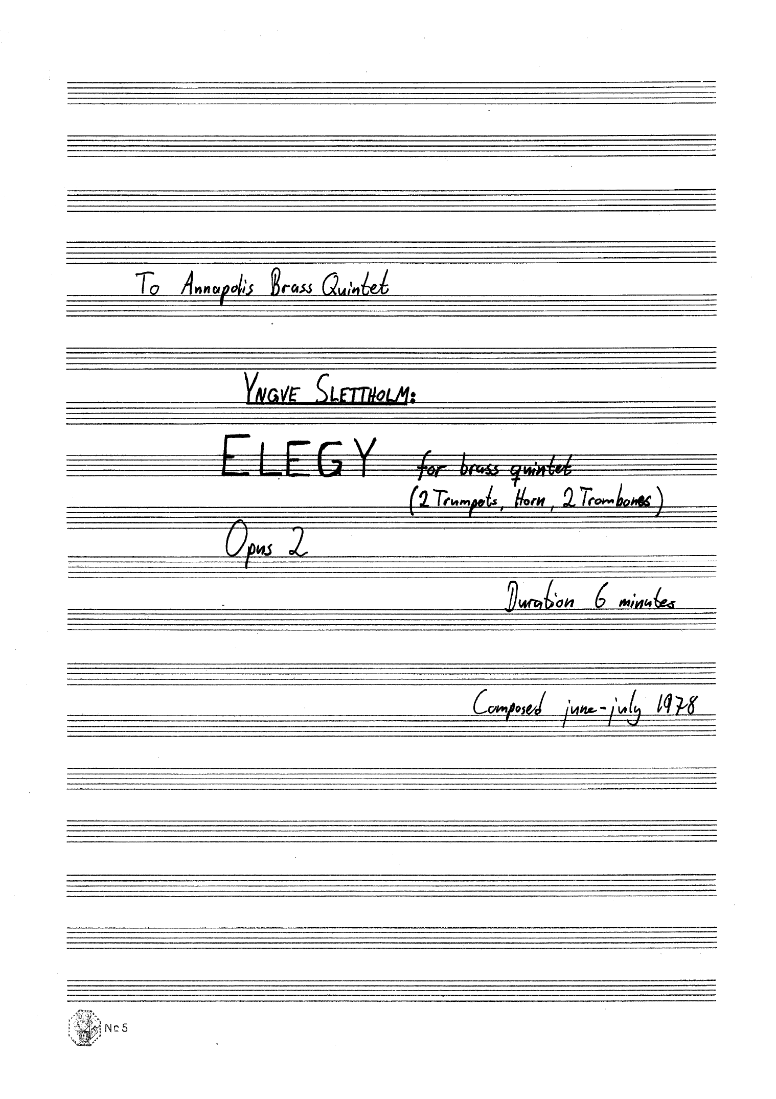 Elegy, Op. 2