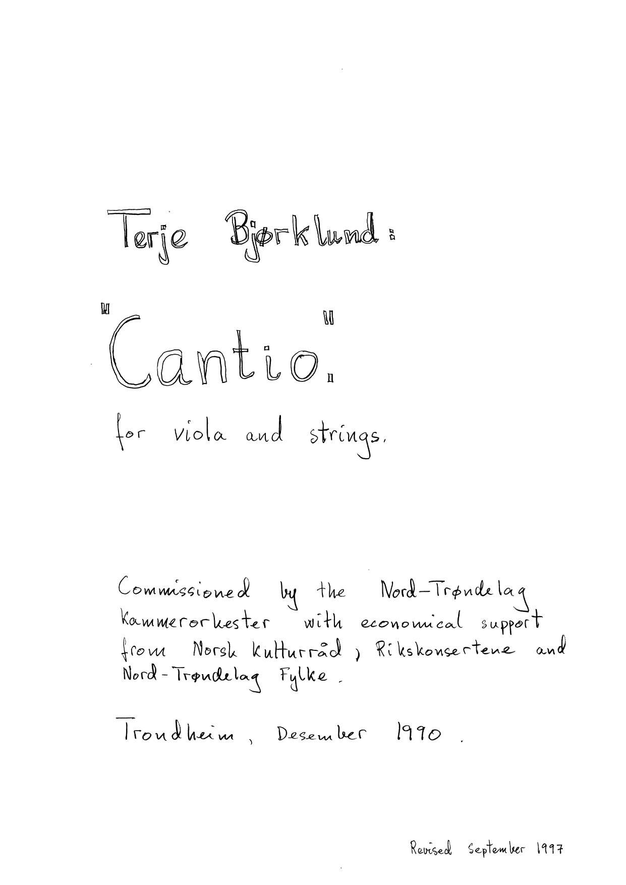 Cantio for Viola and Strings