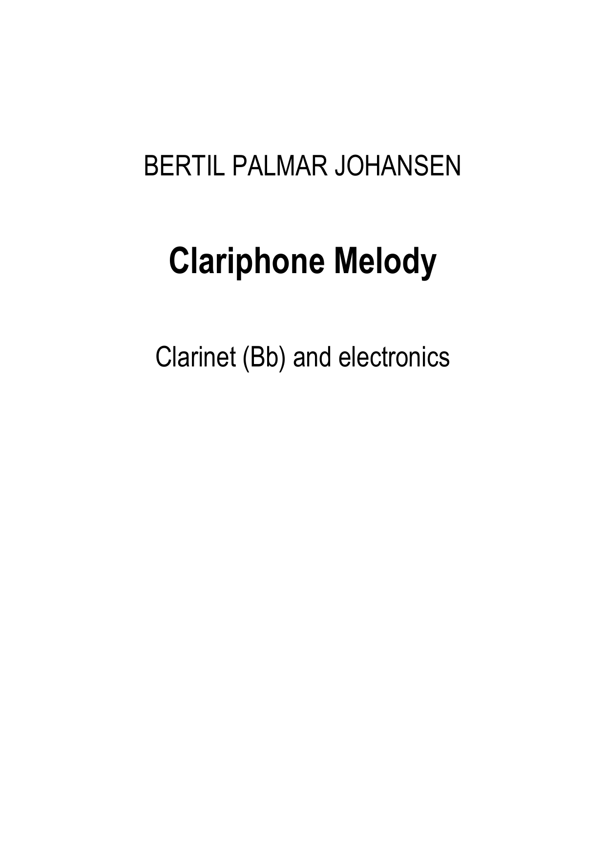Clariphone Melody - For clarinet(Bb) and electronics