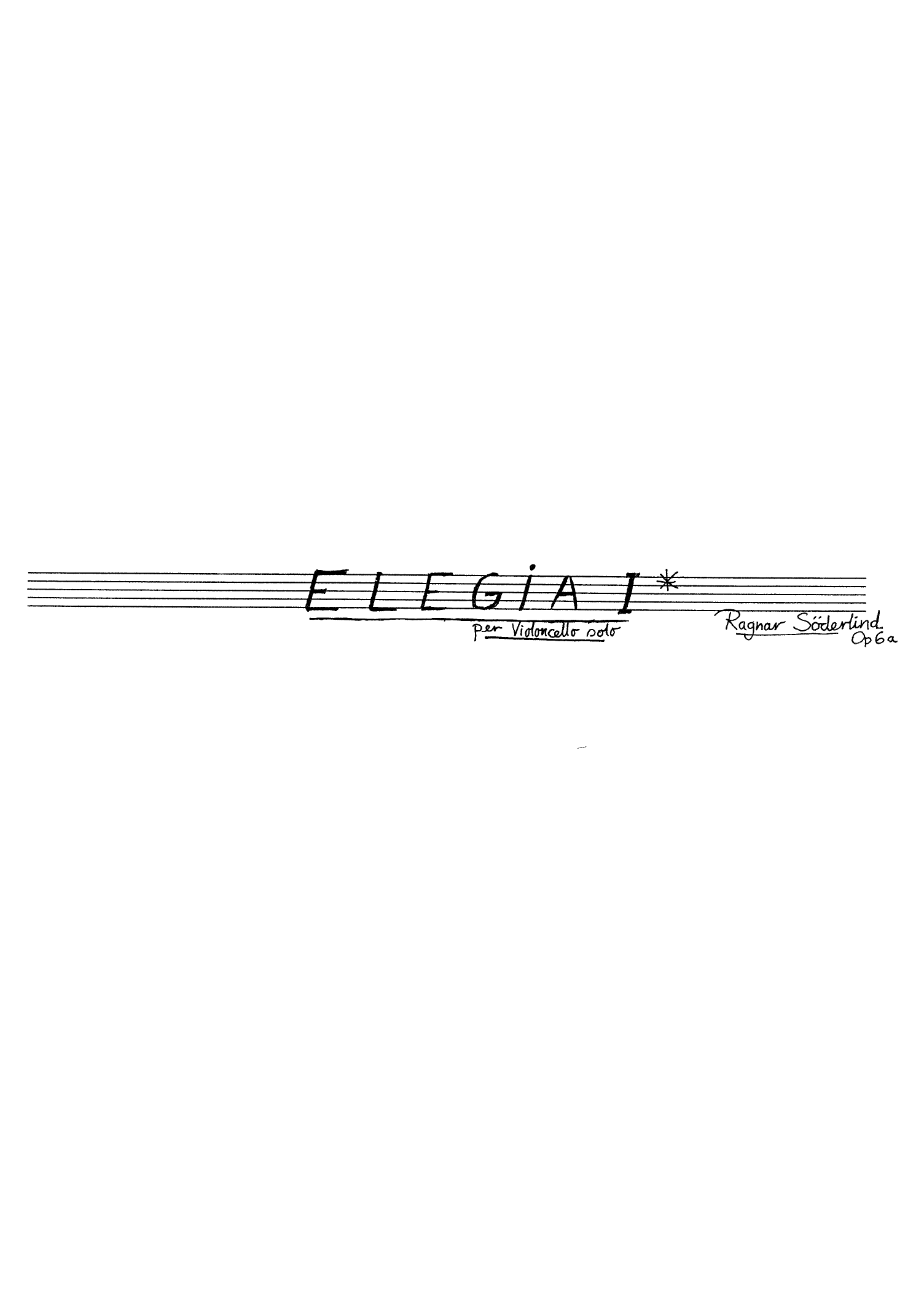 Elegia I, op. 6 A
