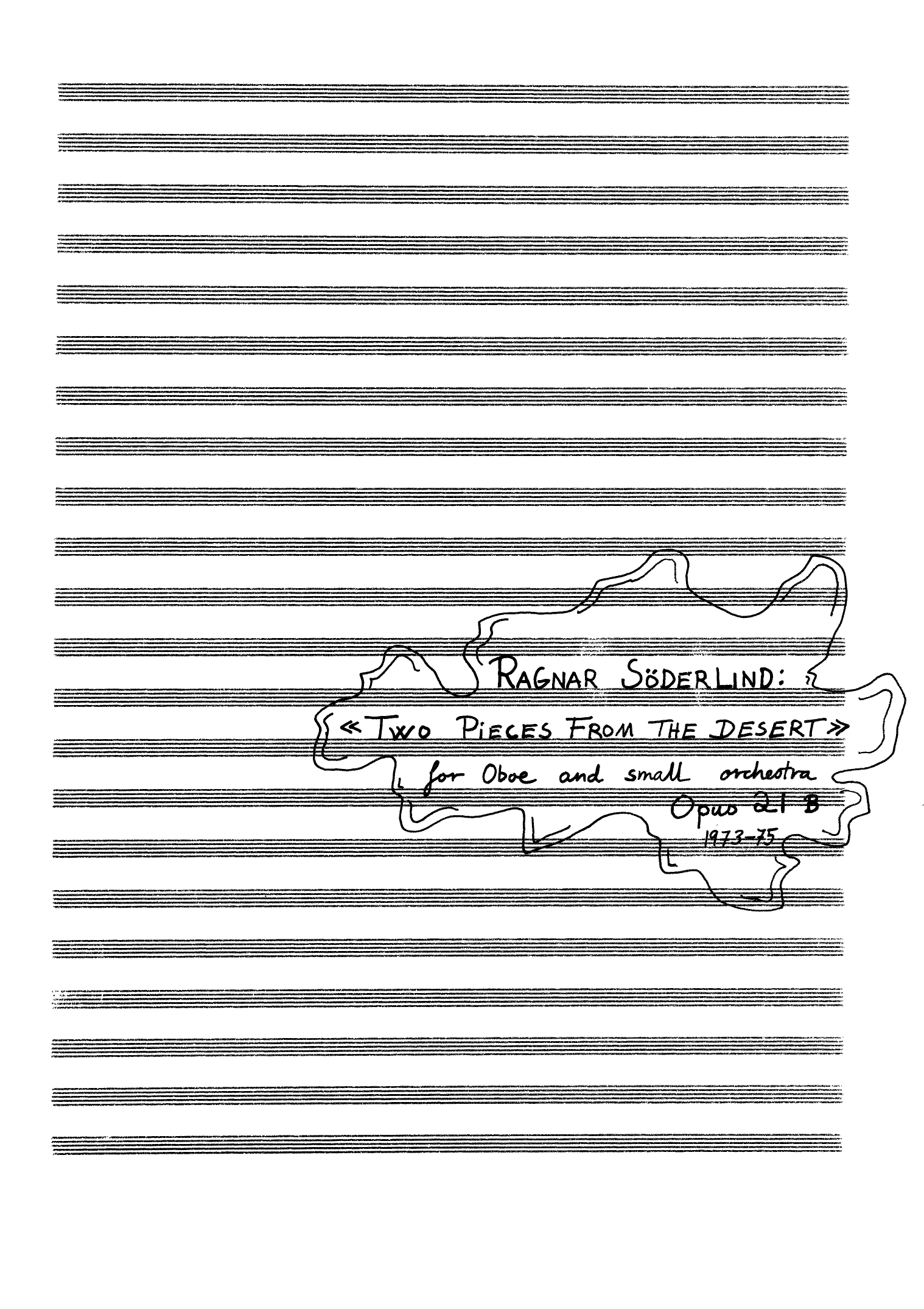 Two Pieces From the Desert - For Oboe and Small Orchestra, op. 21 B