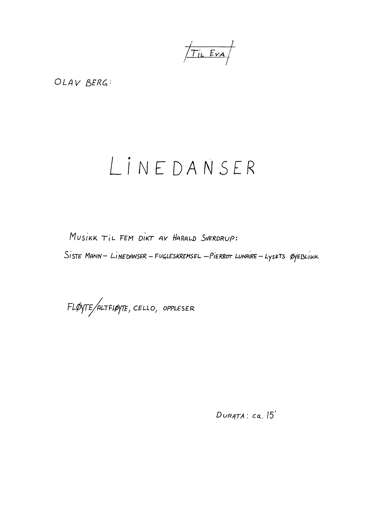 Linedanser - Musikk til fem dikt av Harald Sverdrup