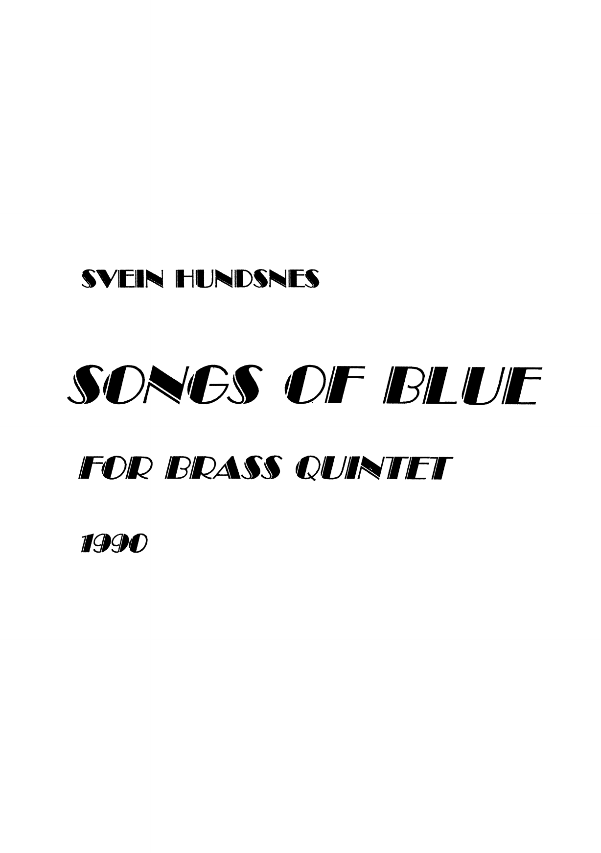 Songs of Blue for Brass Quintet