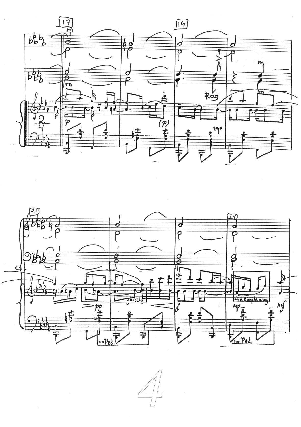 Nugatti Leaf Choral Rag - For klavér solo med Blandet(SATB)kor akkompagnement - Bilde 4