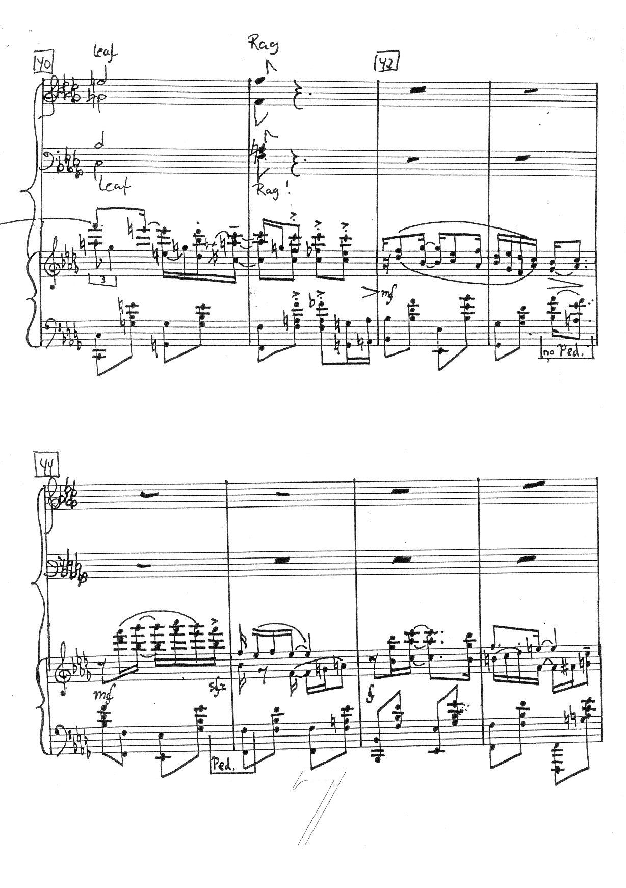Nugatti Leaf Choral Rag - For klavér solo med Blandet(SATB)kor akkompagnement - Bilde 7