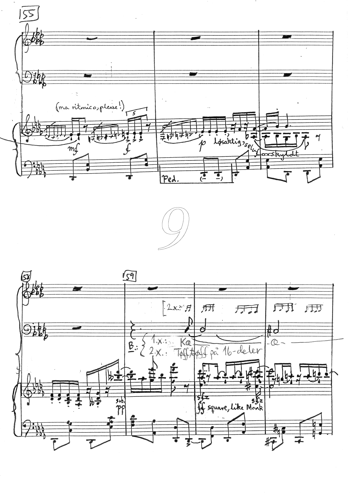 Nugatti Leaf Choral Rag - For klavér solo med Blandet(SATB)kor akkompagnement - Bilde 9