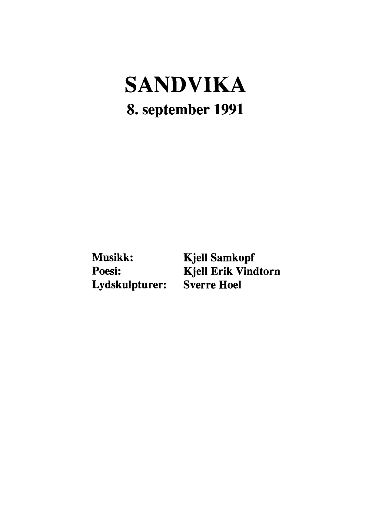 Sandvika 8. september 1991