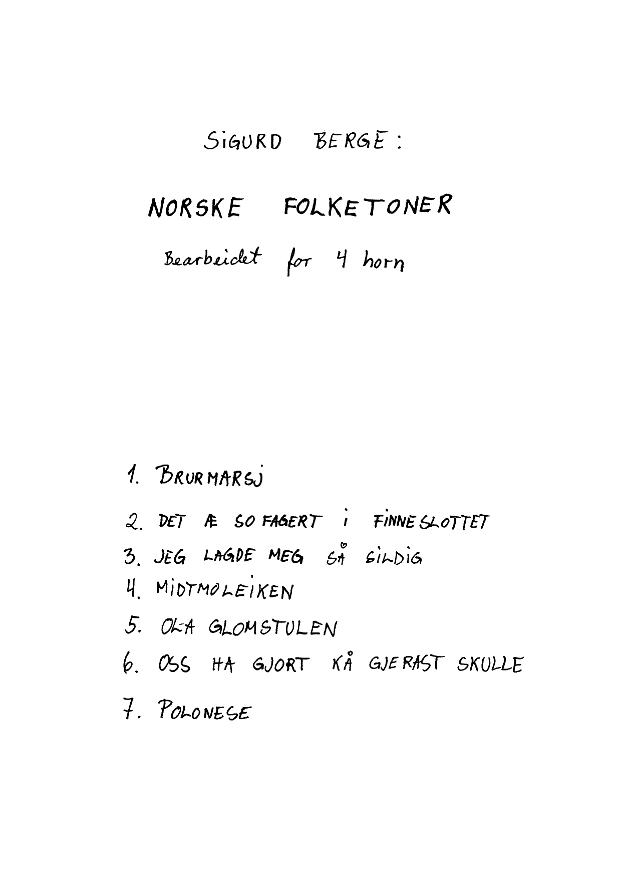 Norske folketoner, bearbeidet for 4 horn - Image 3